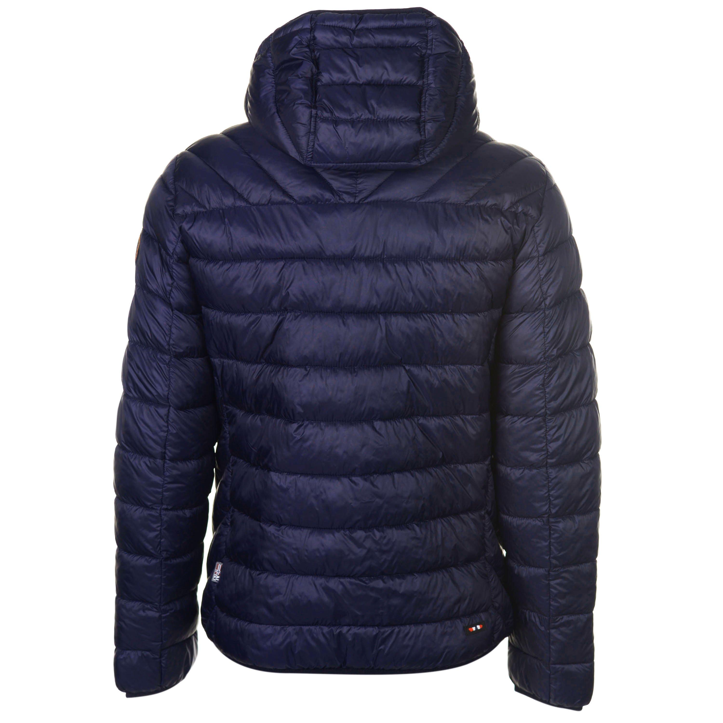 Navy - Napapijri - Men's Aerons Water Resistant Hooded Short Puffer Jacket - 2
