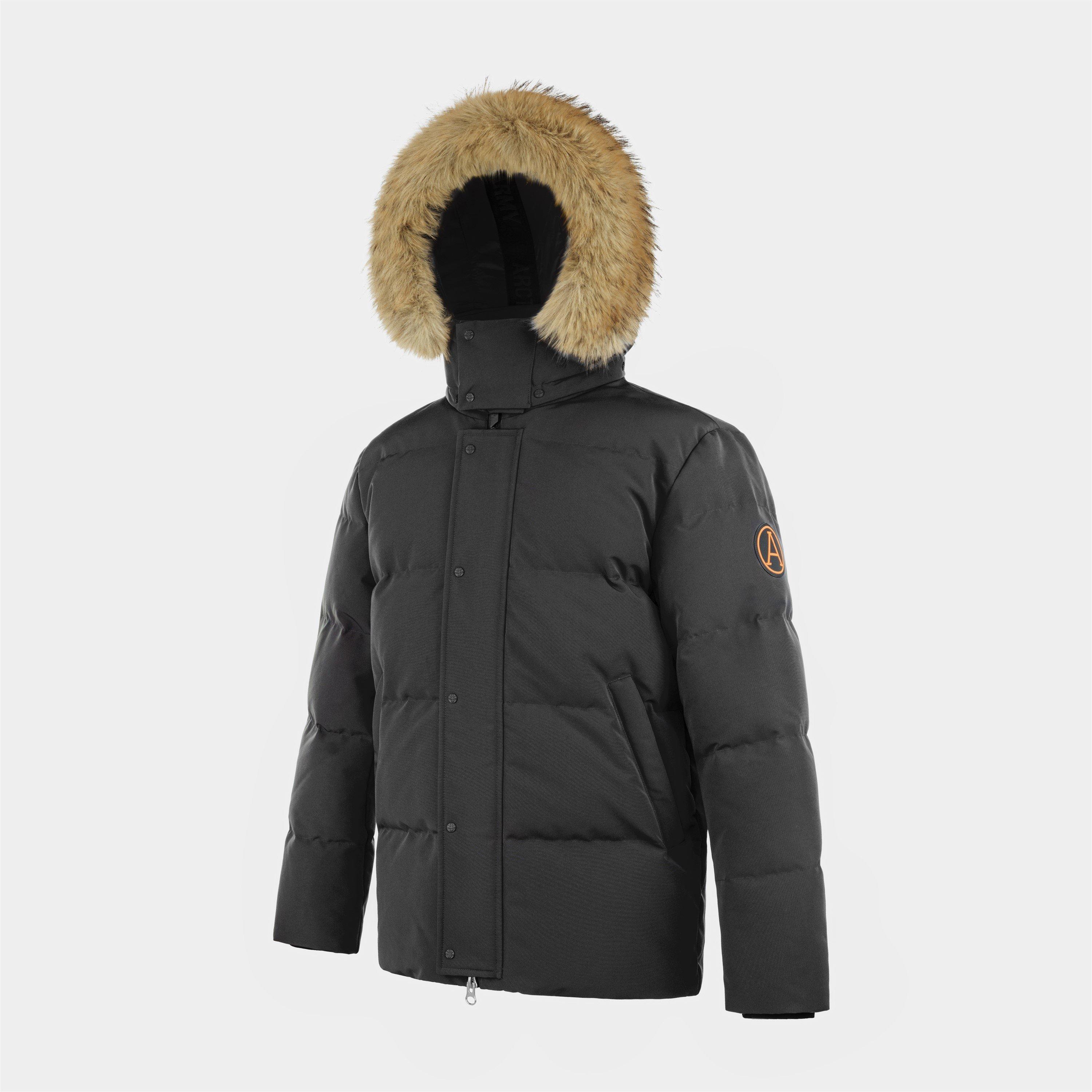 Schwarz - Arctic Army - Men's Muskox Waterproof Baffle Stitching Detachable Hood Parka - 3
