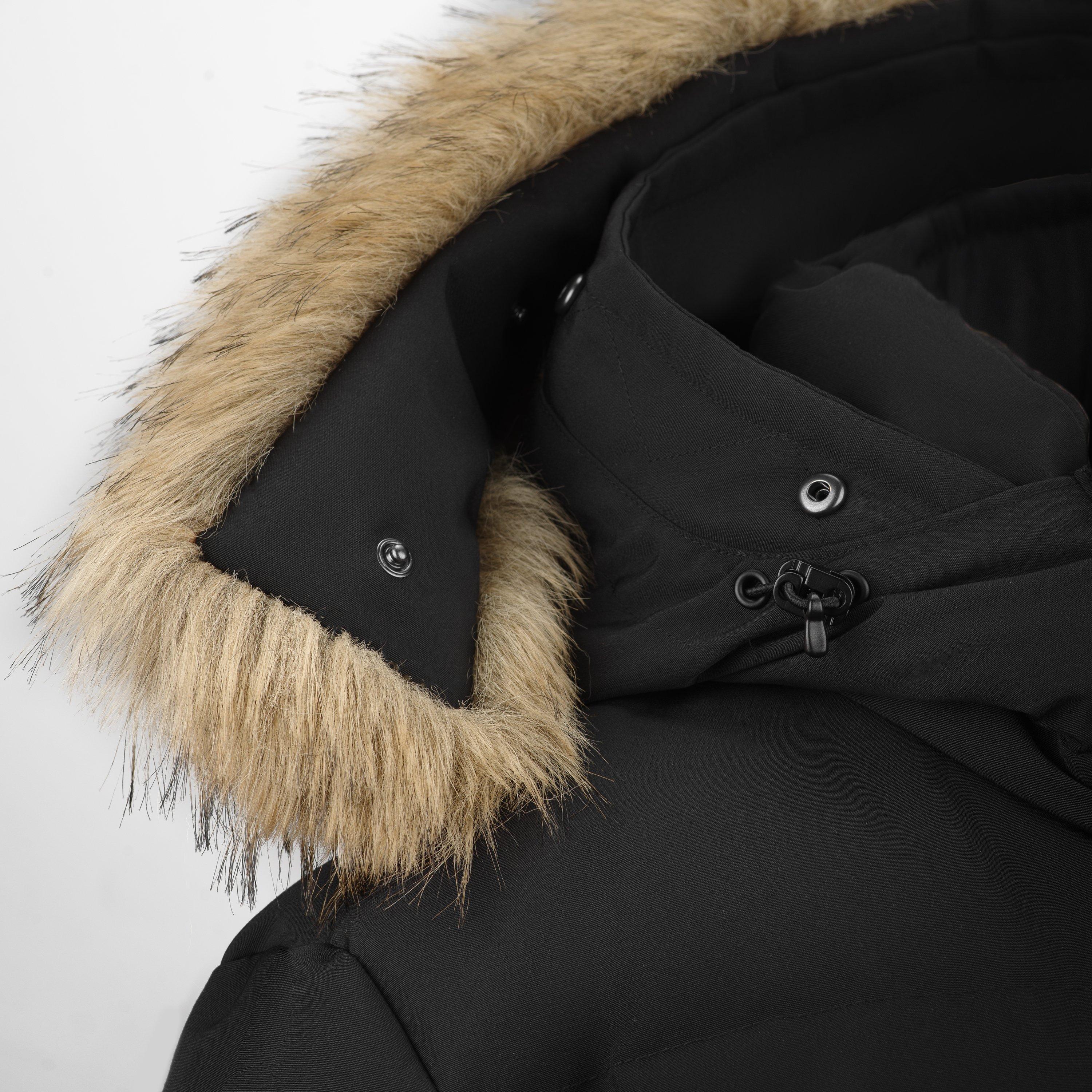 Schwarz - Arctic Army - Men's Muskox Waterproof Baffle Stitching Detachable Hood Parka - 5