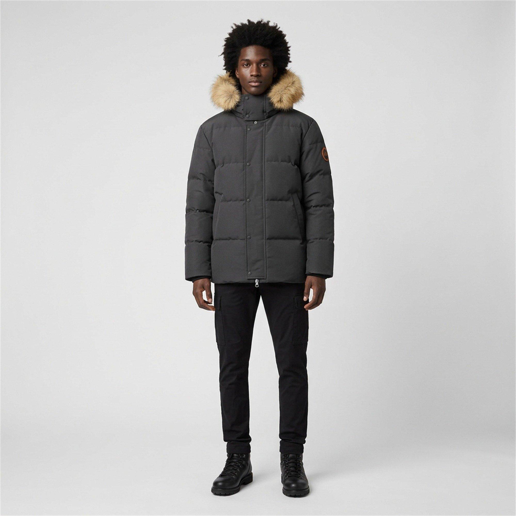 Black - Arctic Army - Men's Muskox Waterproof Baffle Stitching Detachable Hood Parka - 7
