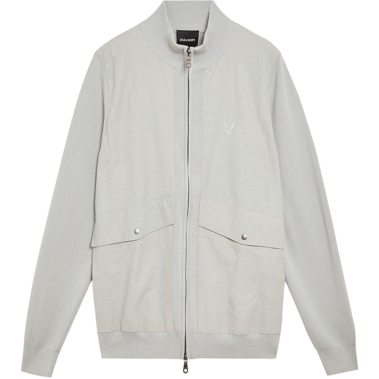 Grey Mirage - Lyle and Scott - Men's Full-Zip Knitted Bomber Jacket - 1