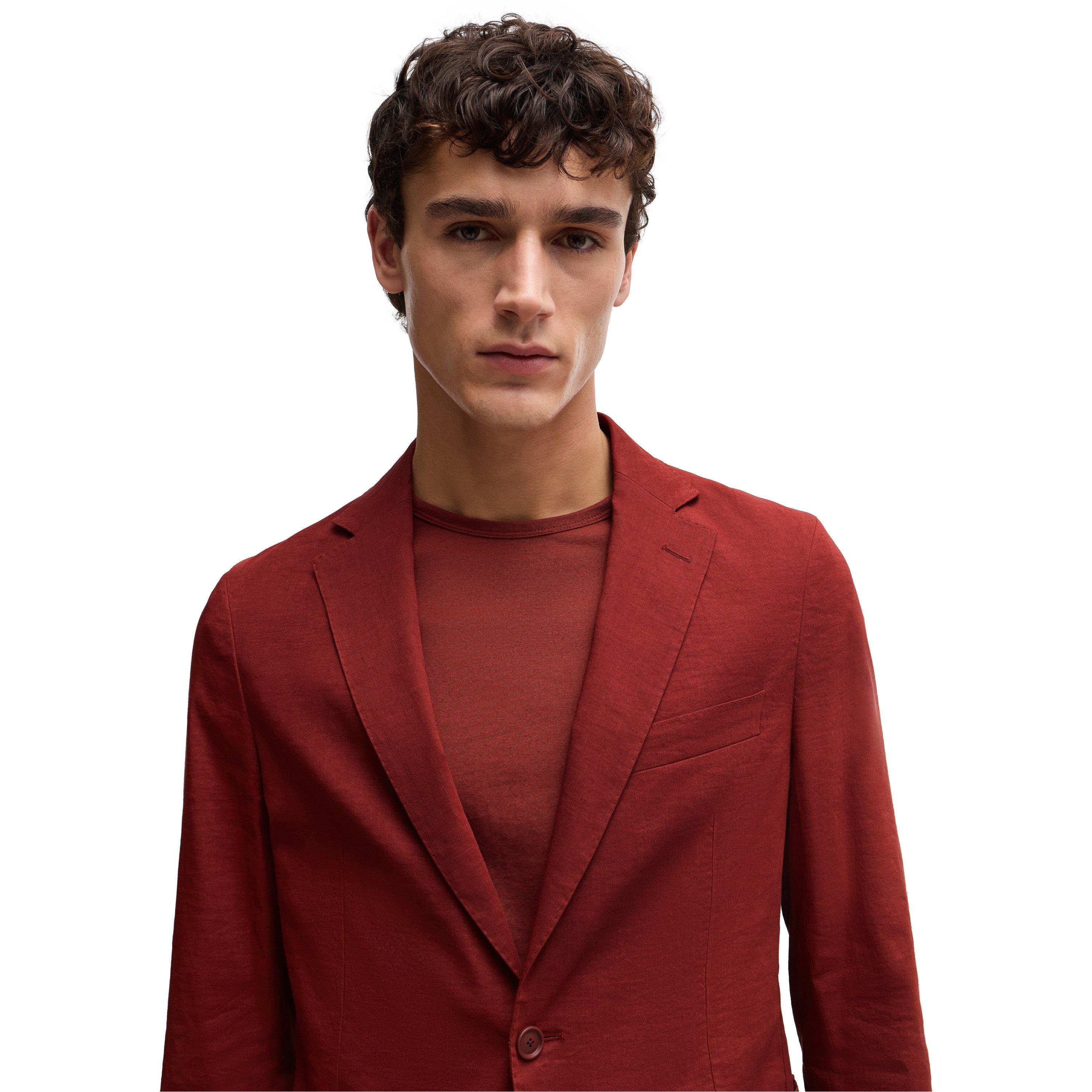 Open Brown - Boss - Men's BOSS Contemporary Cut Structured Blazer - 5