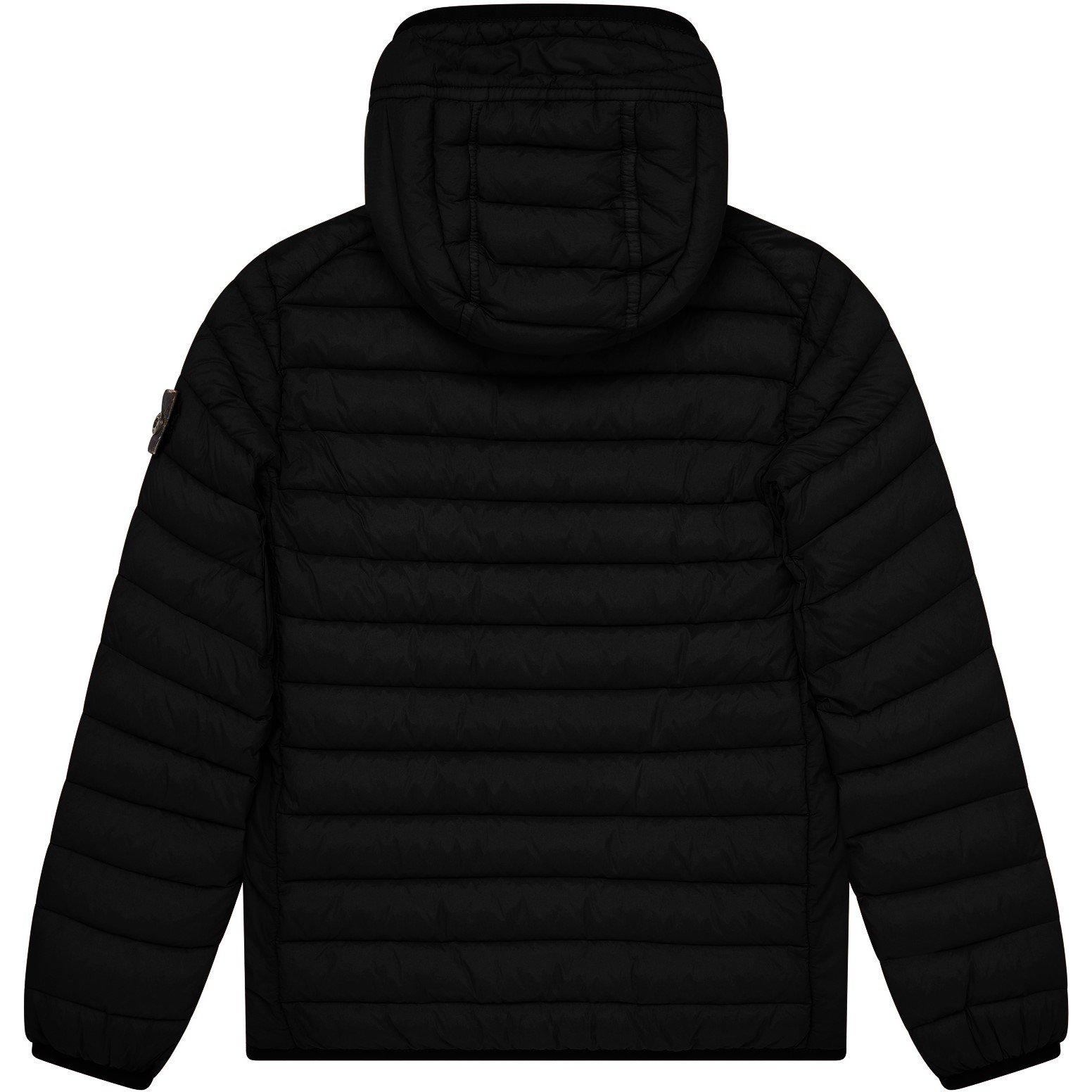 Nero V0029 - Stone Island - Kids' Hooded Recycled Nylon Down Short Puffer Jacket - 2