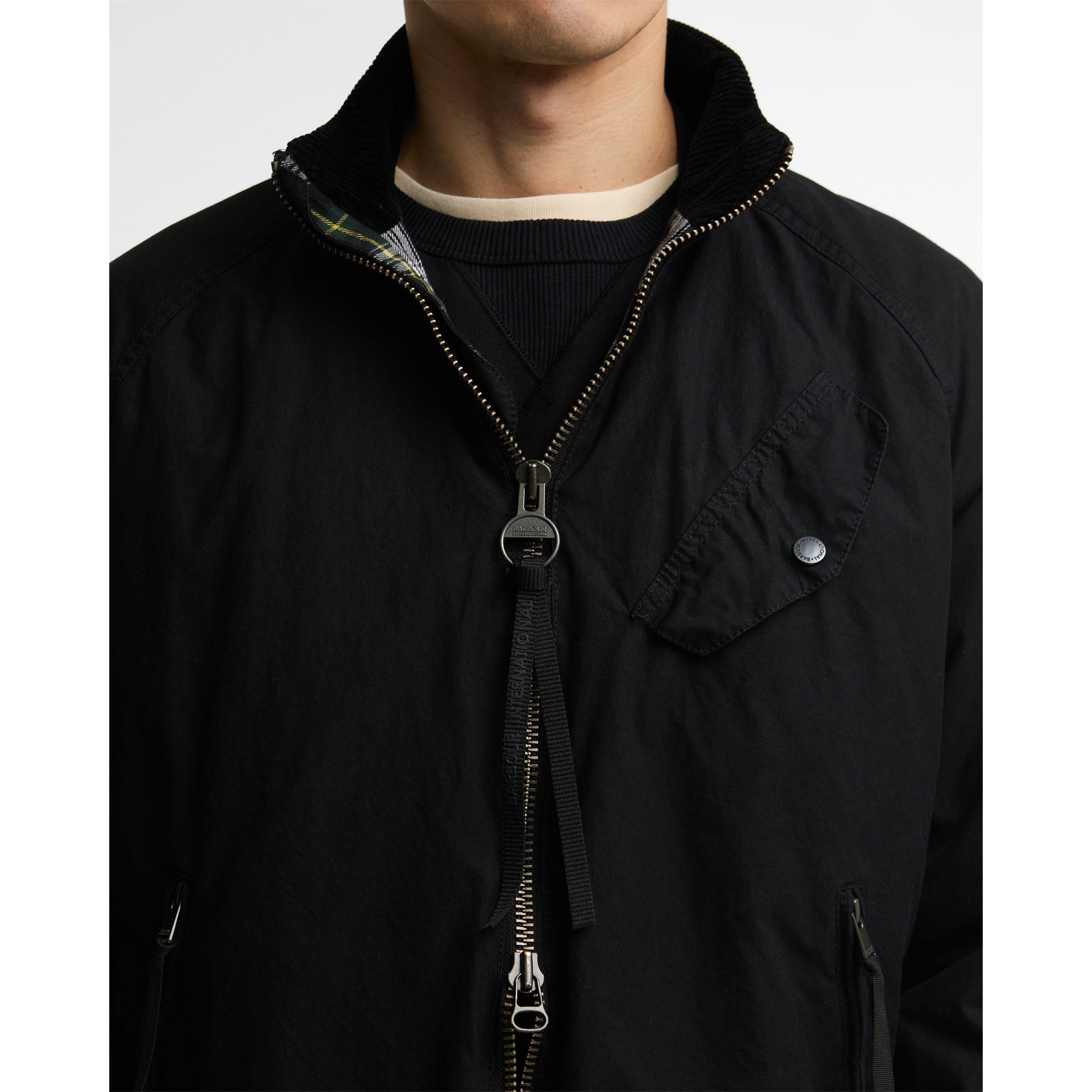 Black - Barbour International - Men's Club Blouson Full-Zip Wax Jacket - 5