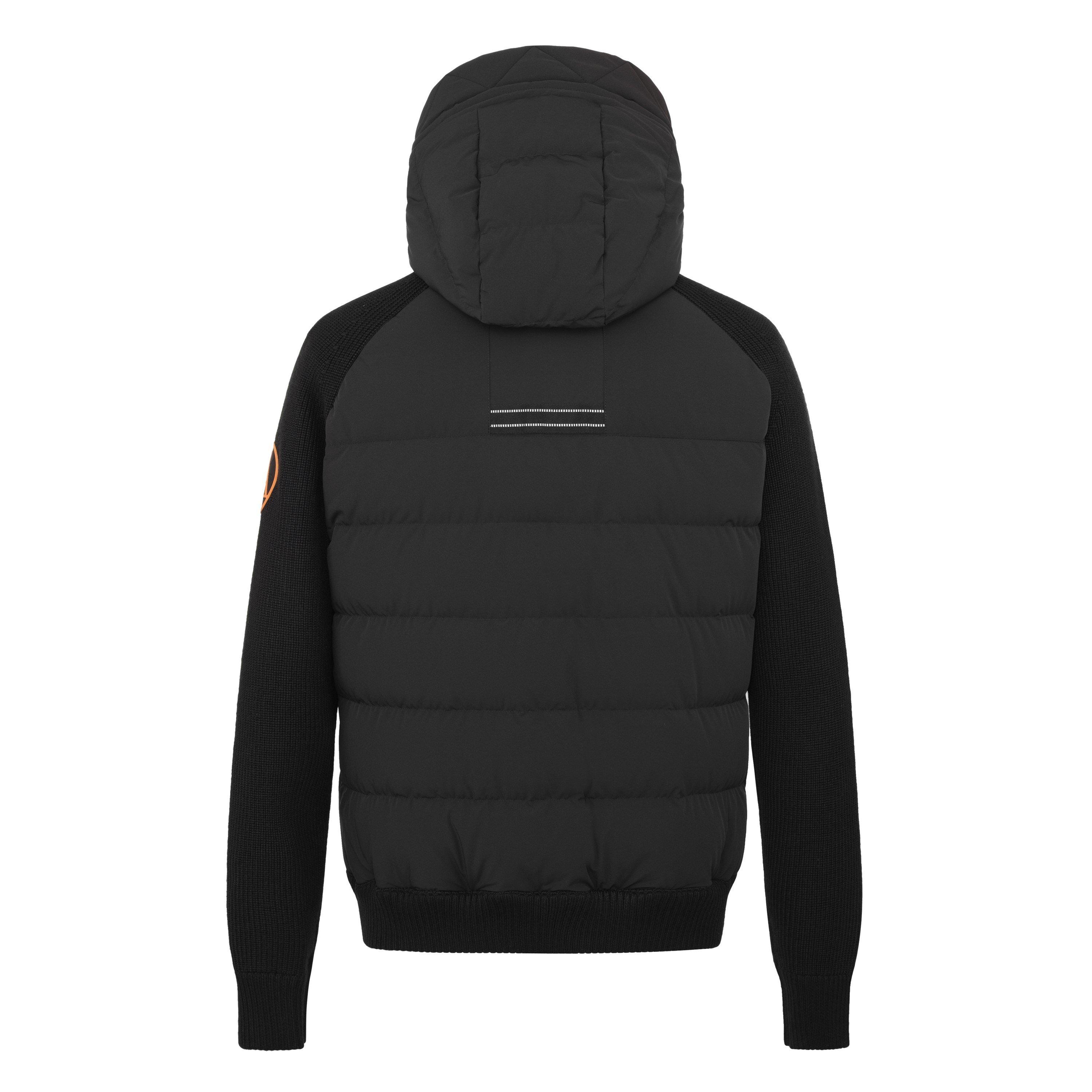 Black - Arctic Army - Men's Hooded Long Sleeve Hip Length Hybrid Jacket - 2