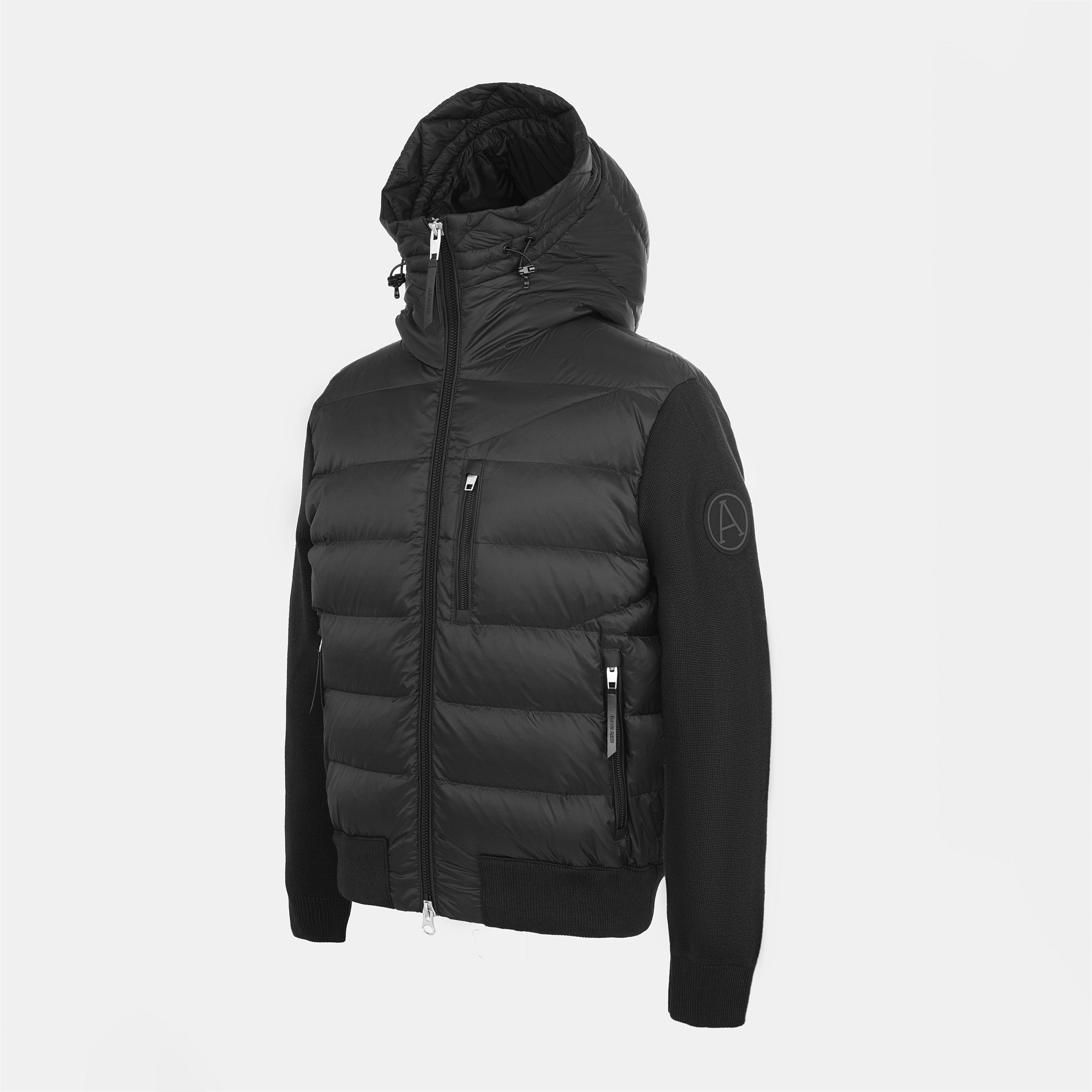 Black - Arctic Army - Men's Hooded Long Sleeve Hybrid Jacket - 5