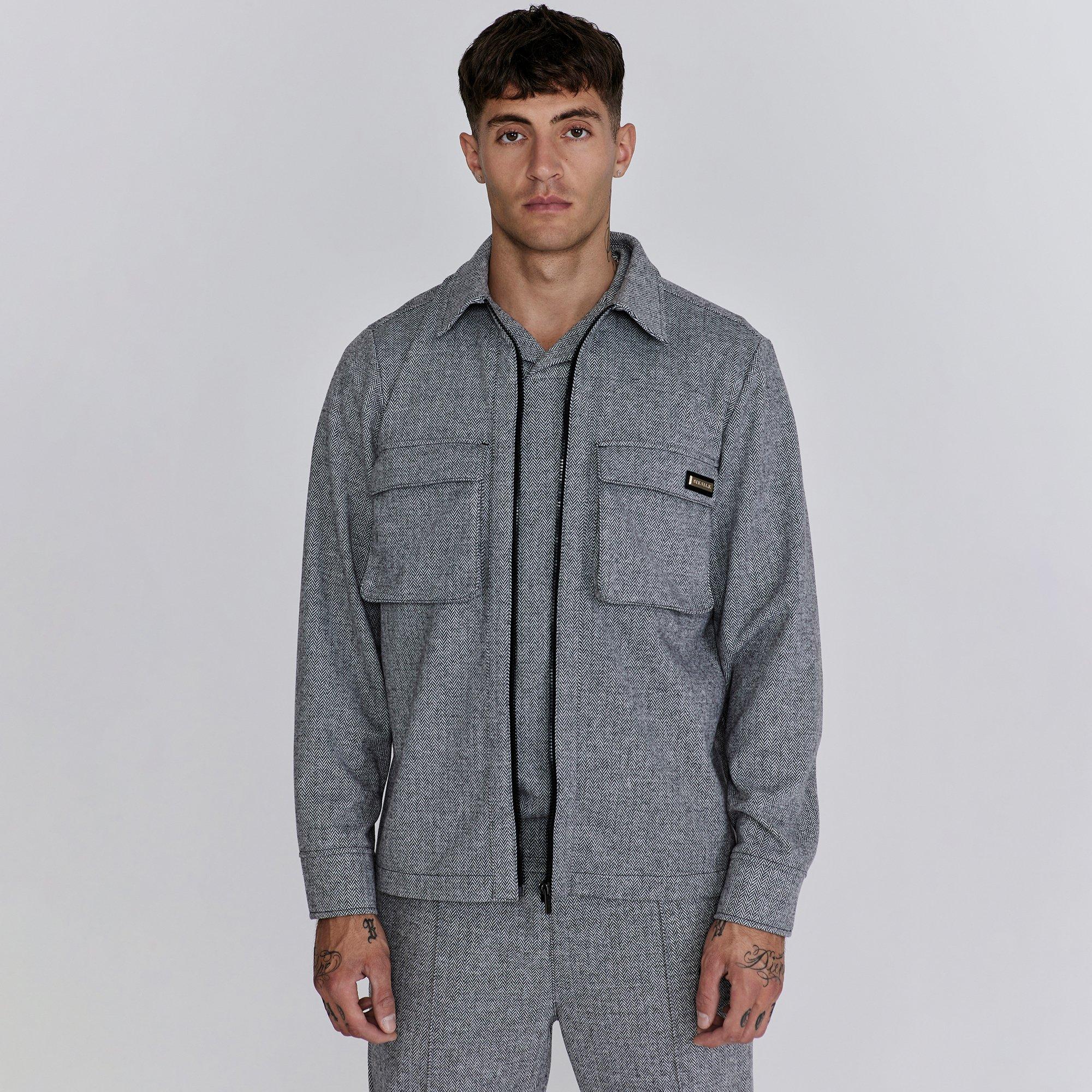 Siksilk Men's Smart Overshirt - Grey - Large