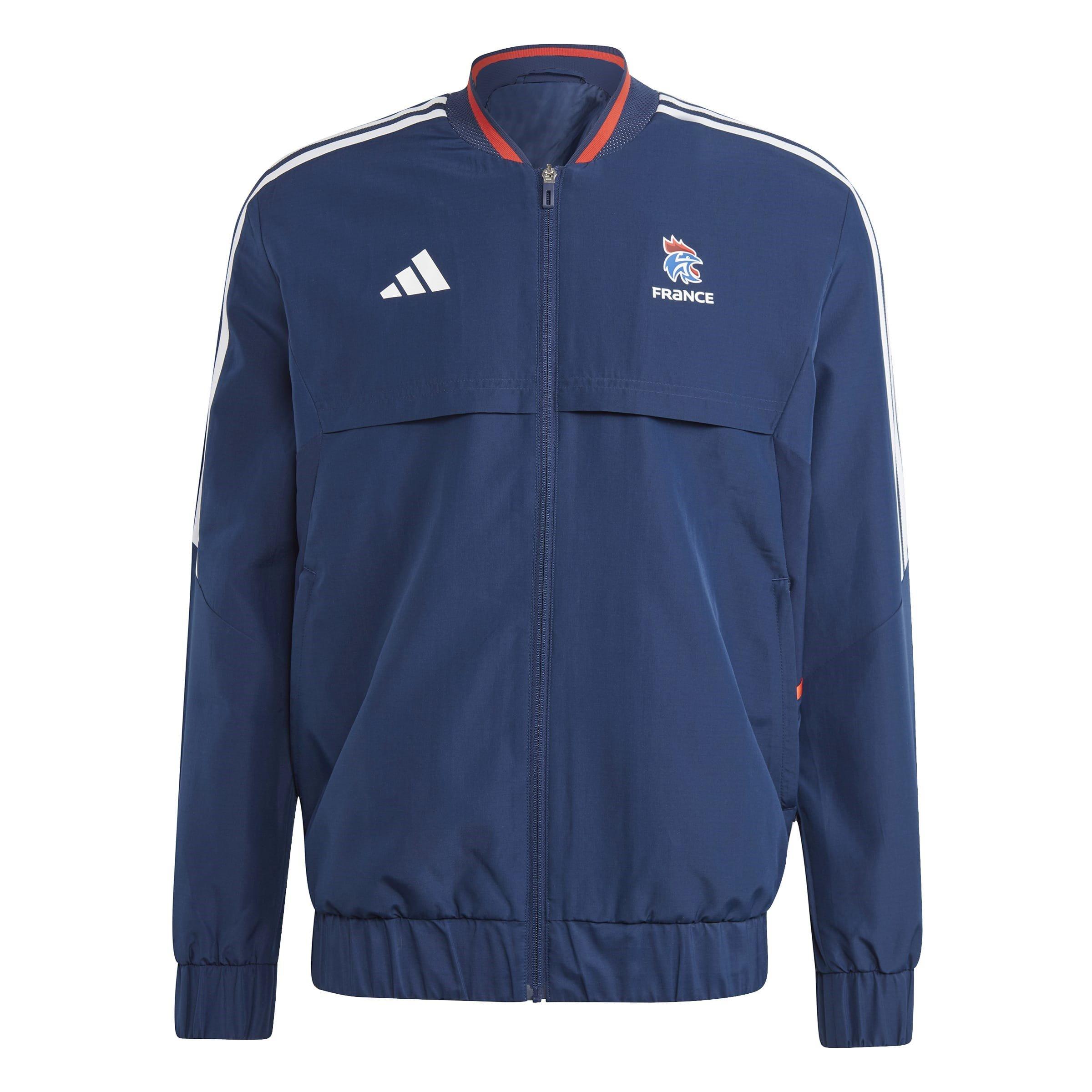 Team Navy Blue - adidas - Men's France Handball Anthem Long Sleeve Performance Training Jacket - 1