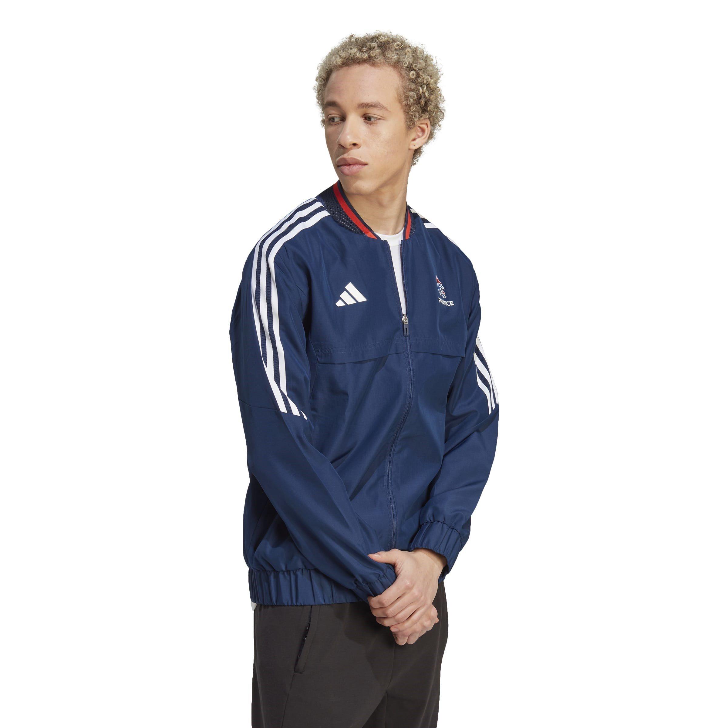 Team Navy Blue - adidas - France Handball Anthem Long Sleeve Performance Training Jacket - 4