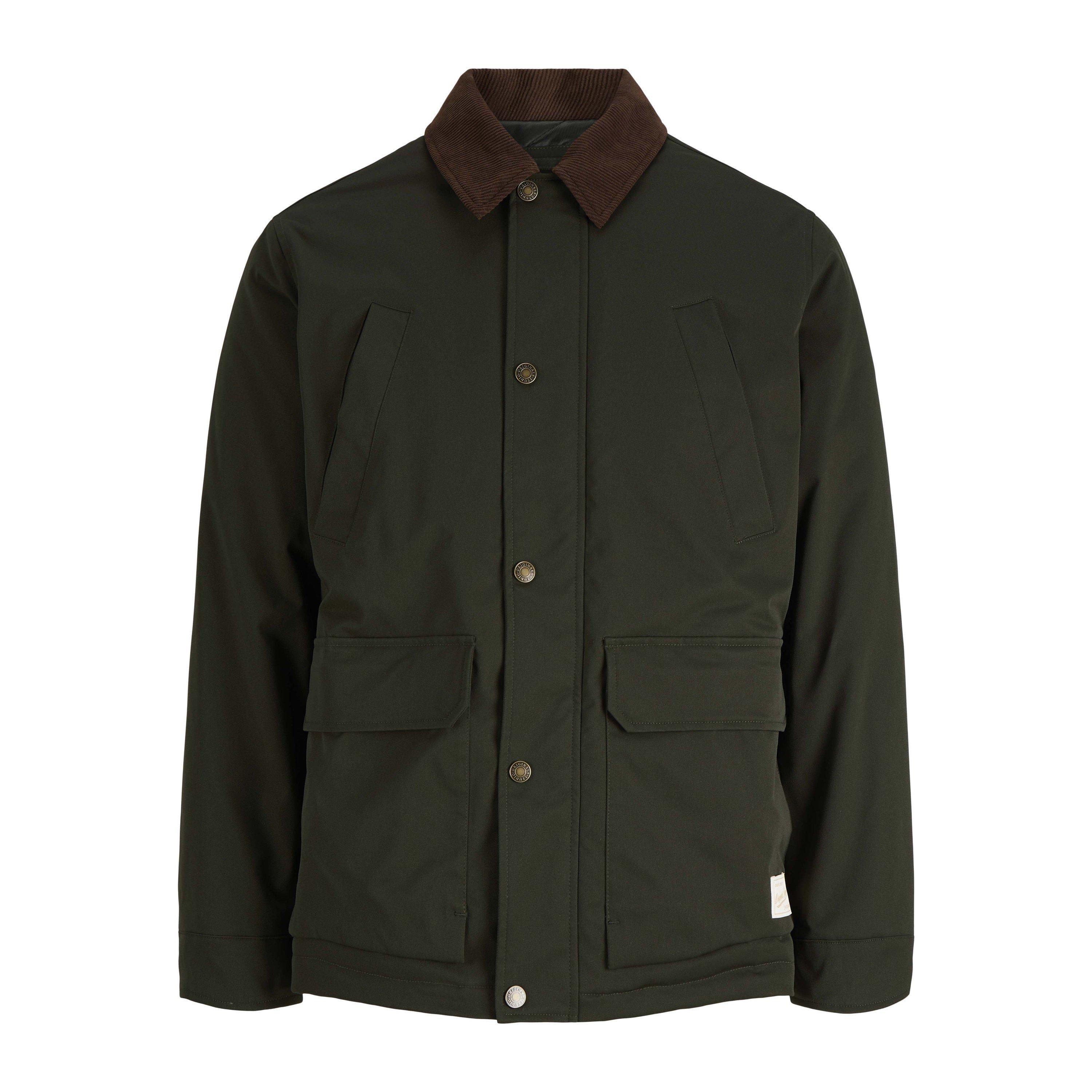 Jack & Jones Norrerbro Padded Barn Jacket With Corduroy Collar - Dark Green - Image 3