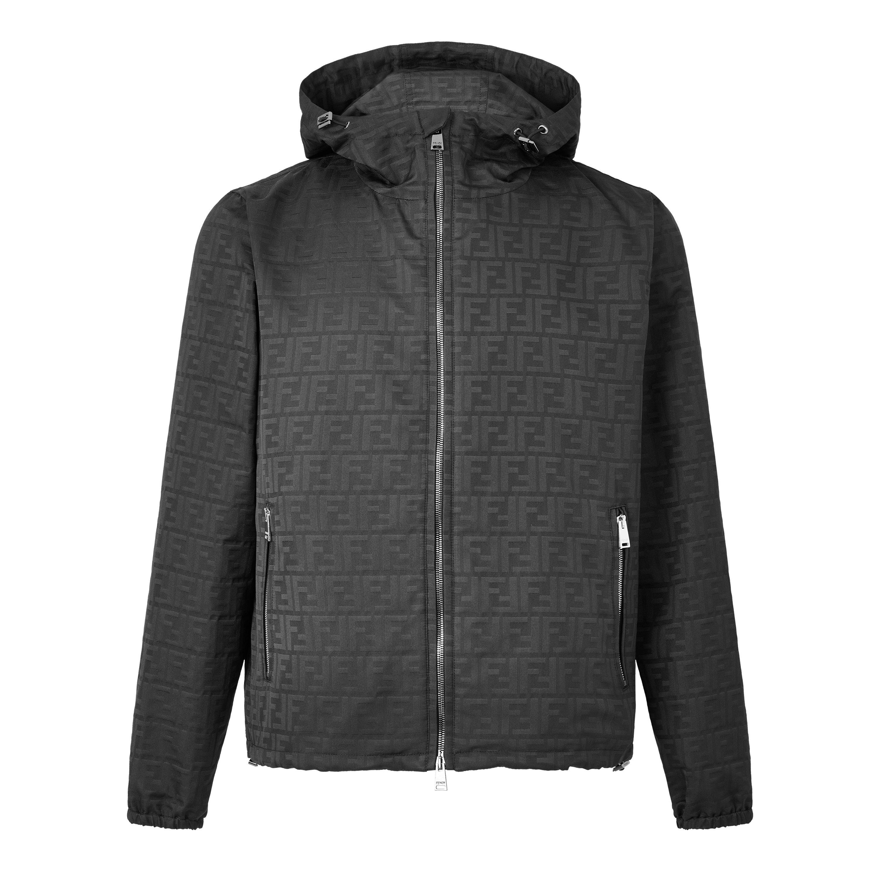 FENDI | Black FF Zucca jacquard nylon hooded blouson | male | 50 - Image 4