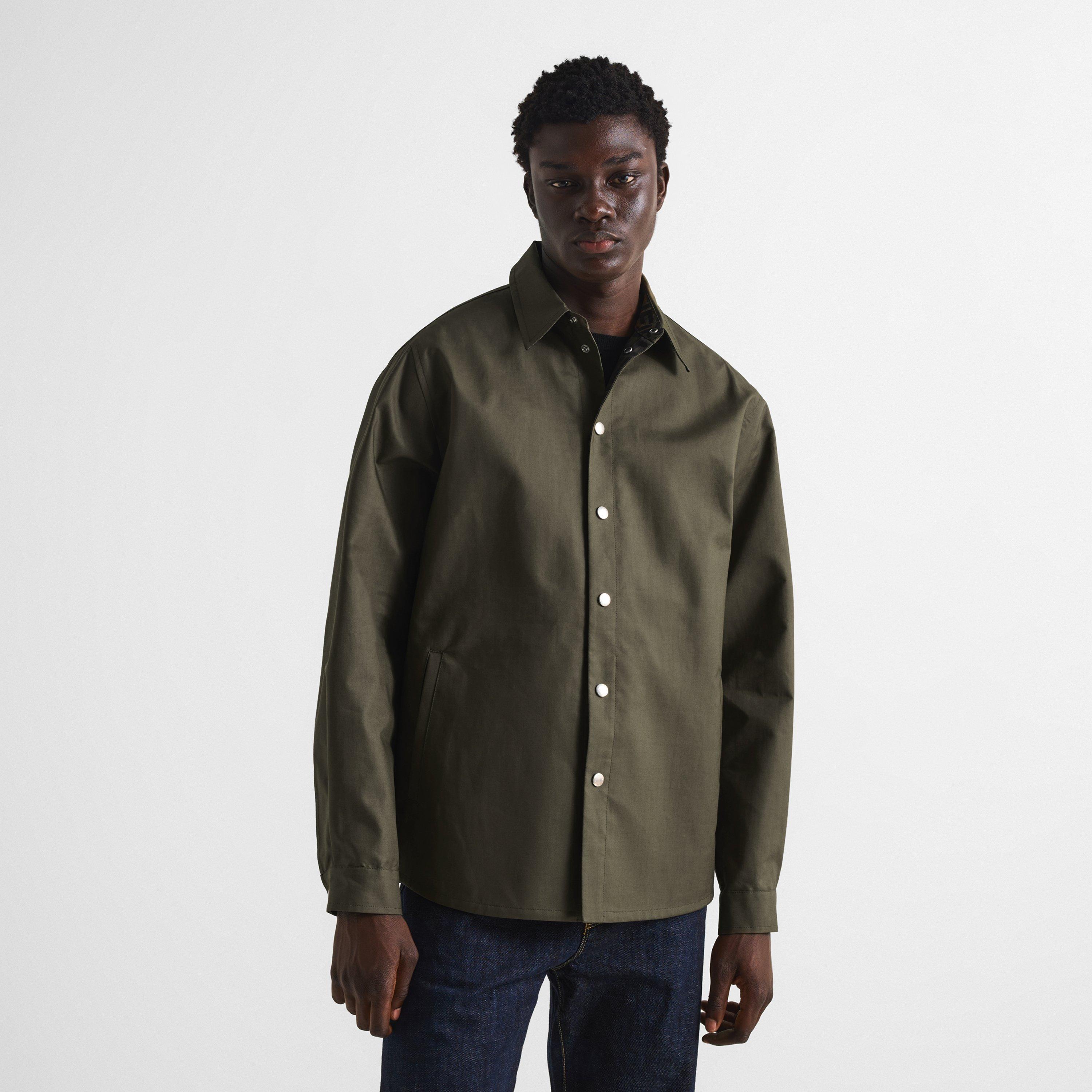 Green - Fendi - Men's FF Logo Waxed Overshirt - 3