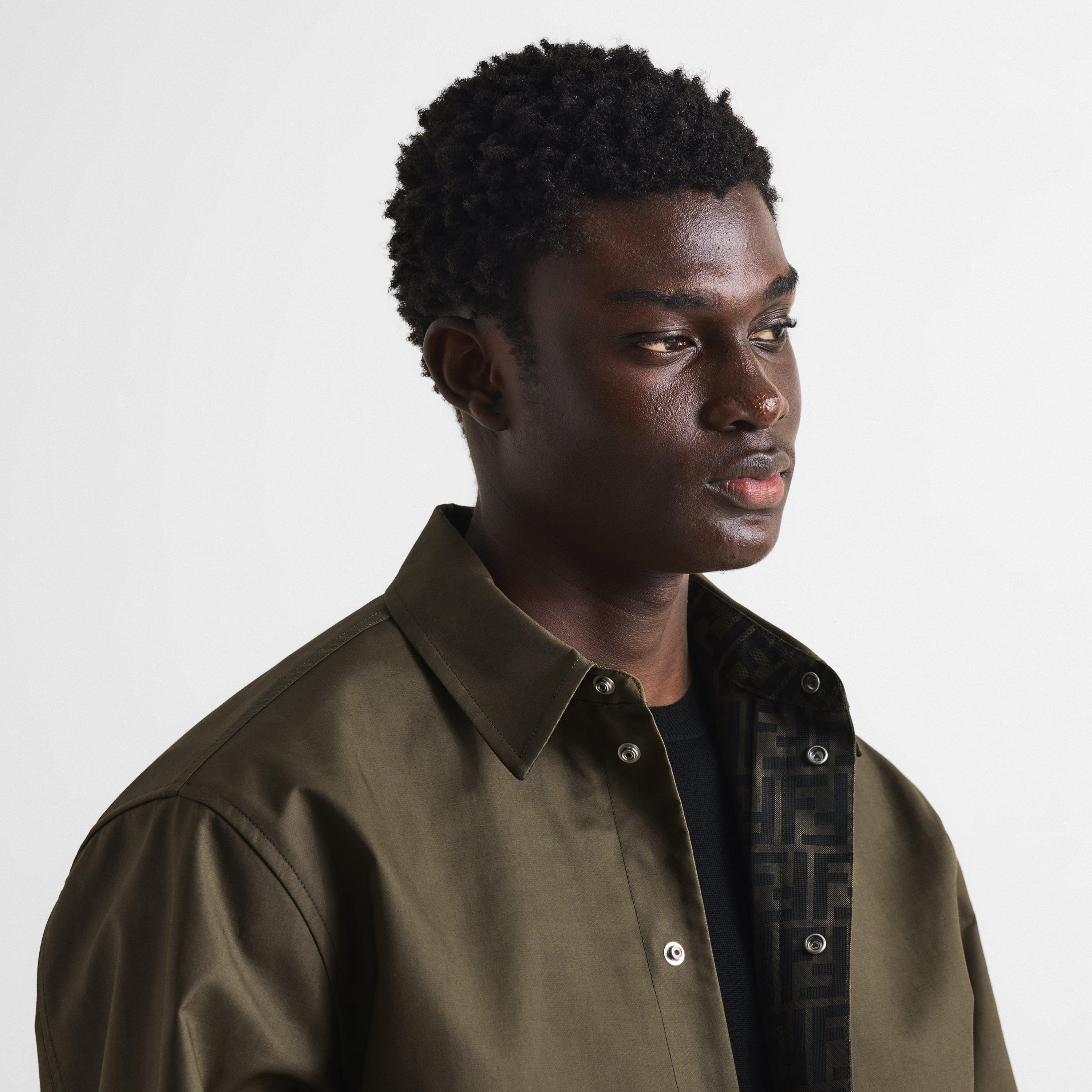 Green - Fendi - Men's FF Logo Waxed Overshirt - 5