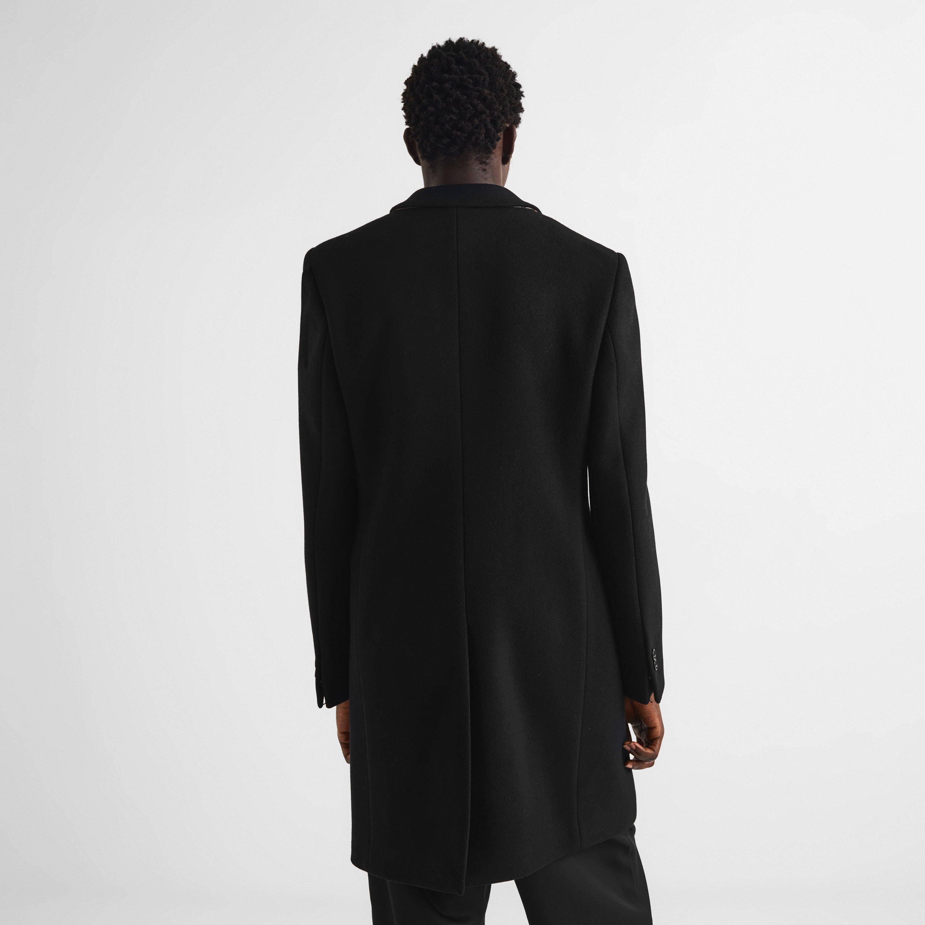 Black - Burberry - Men's Beverley Wool Slim-Fit Overcoat - 4