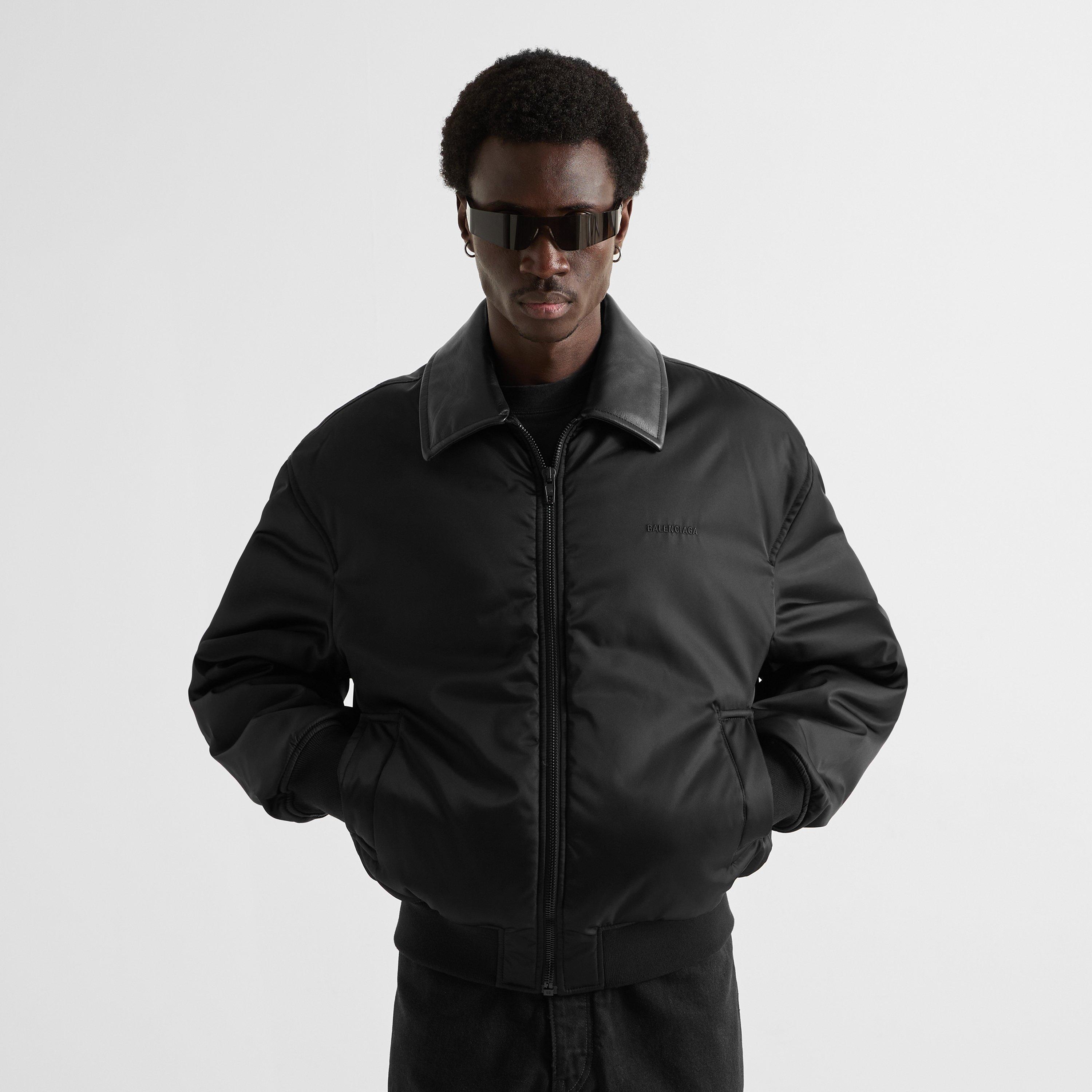 Black - Balenciaga - Men's Cocoon Cotton Oversized-Fit Bomber Jacket - 3