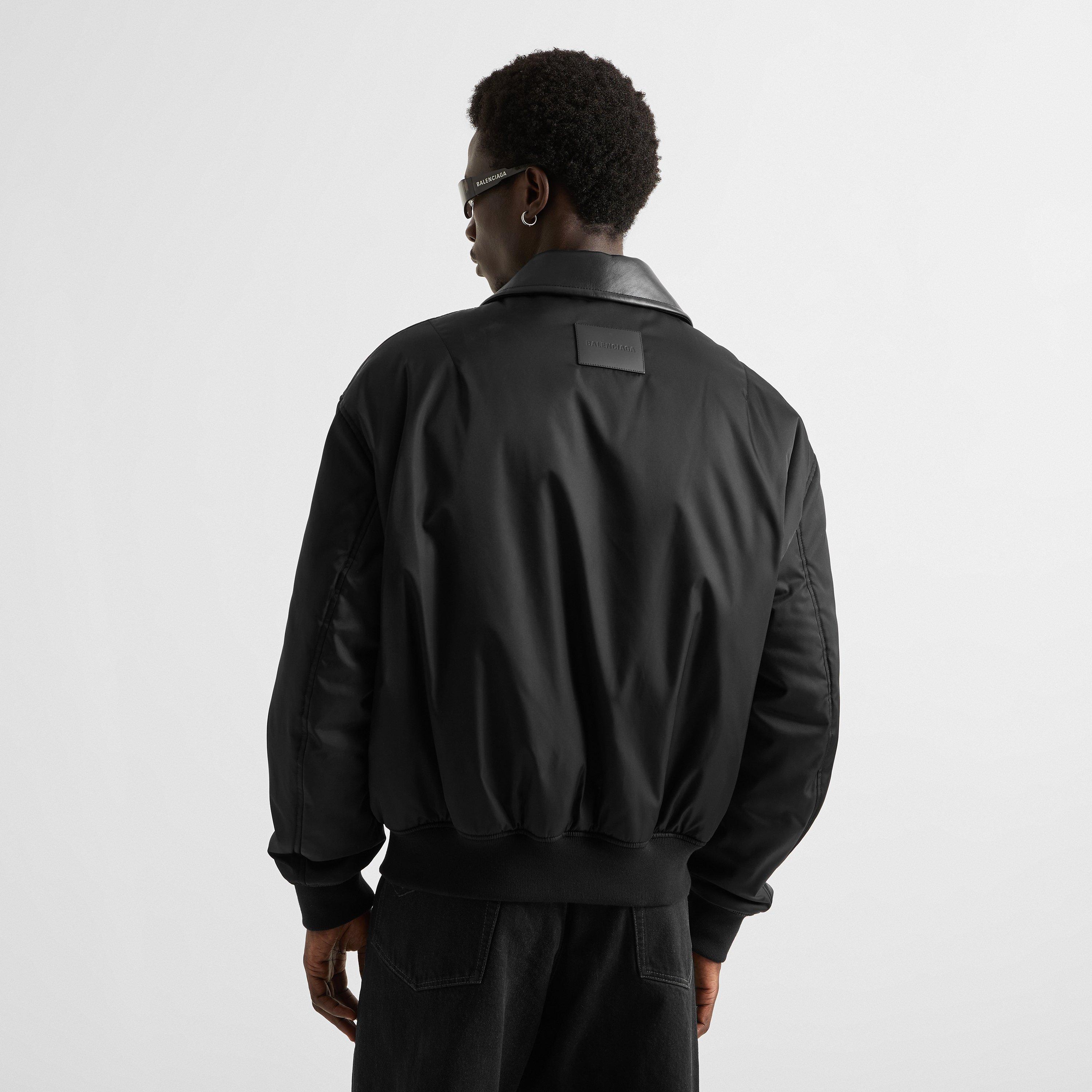 Black - Balenciaga - Men's Cocoon Cotton Oversized-Fit Bomber Jacket - 4