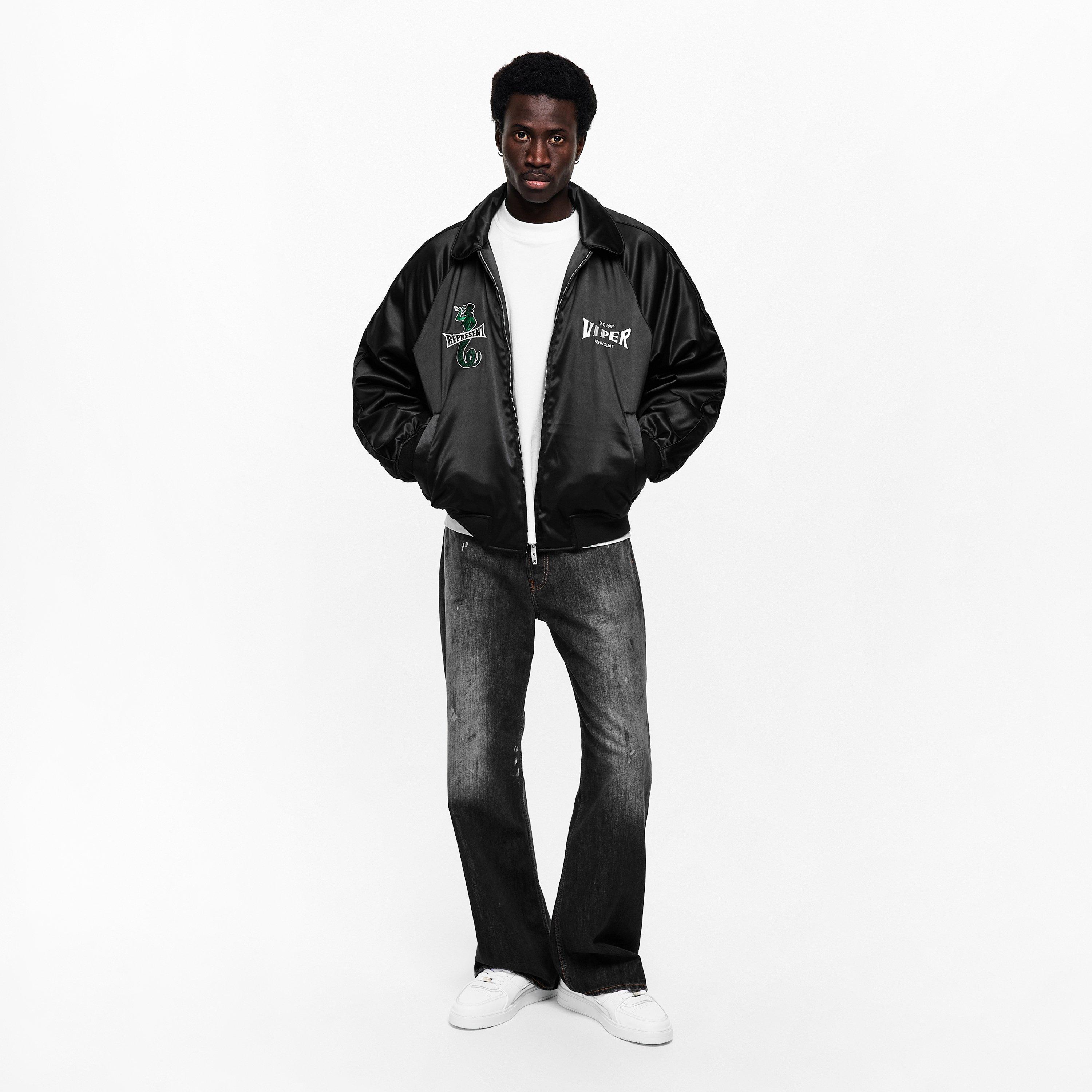 Jet Black - Represent - Men's Varsity Jacket - 5