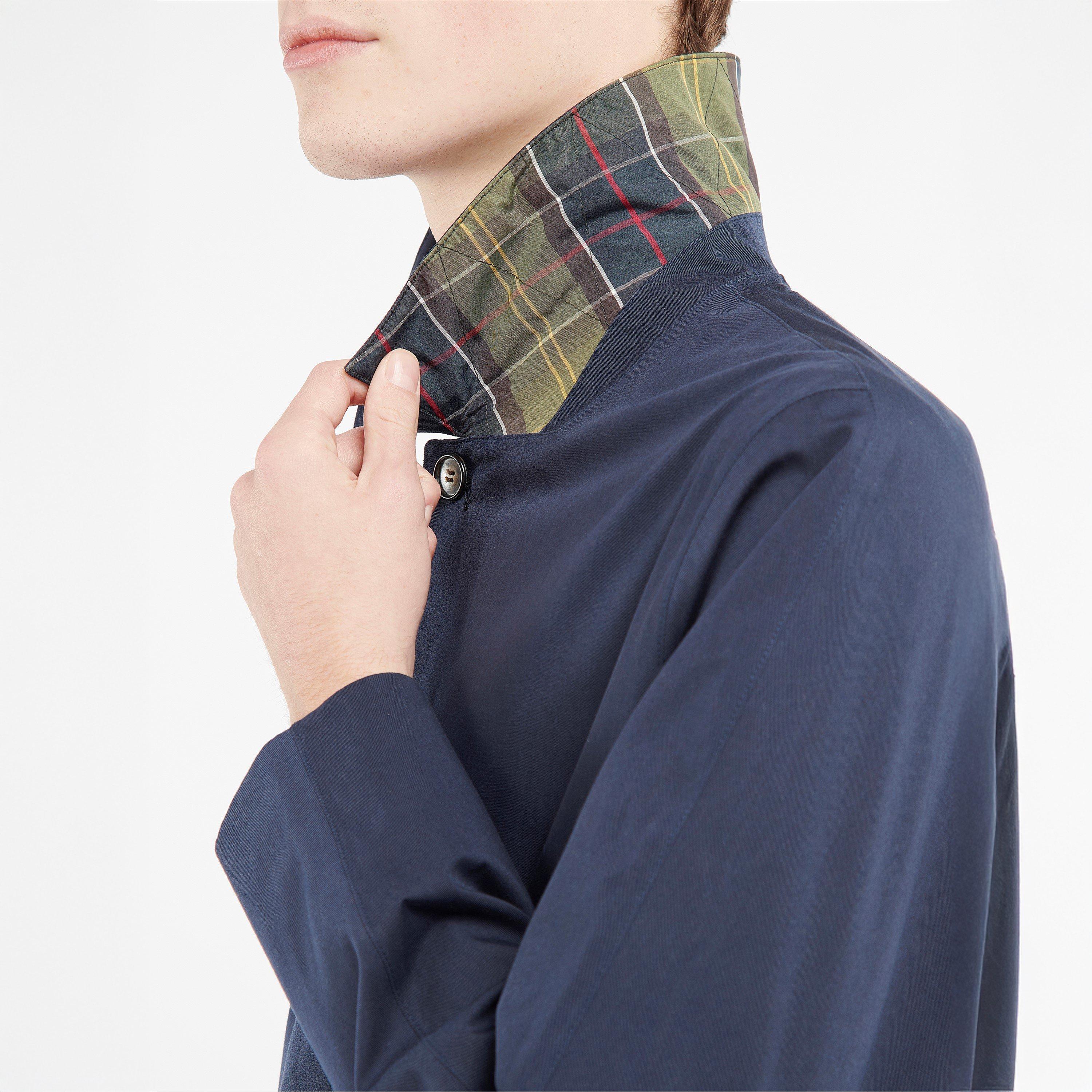 Navy NY71 - Barbour - Men's Lorden Waterproof Mid-Length Long Sleeve Mac - 4