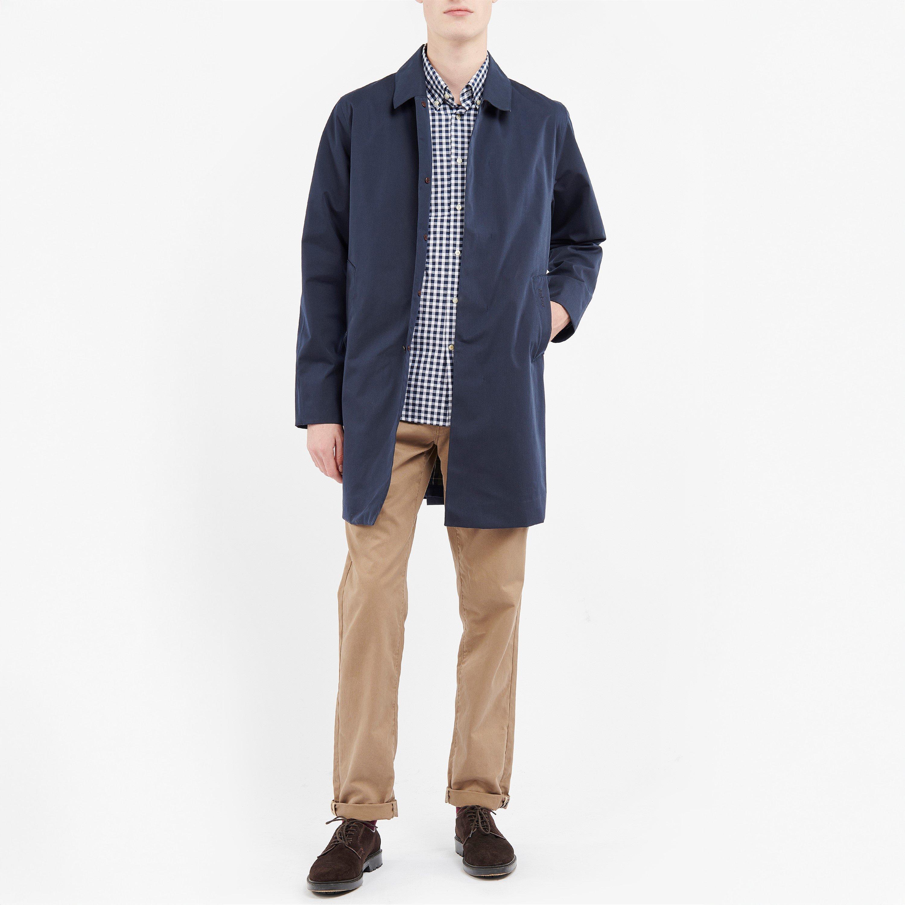 Navy NY71 - Barbour - Men's Lorden Waterproof Mid-Length Long Sleeve Mac - 5