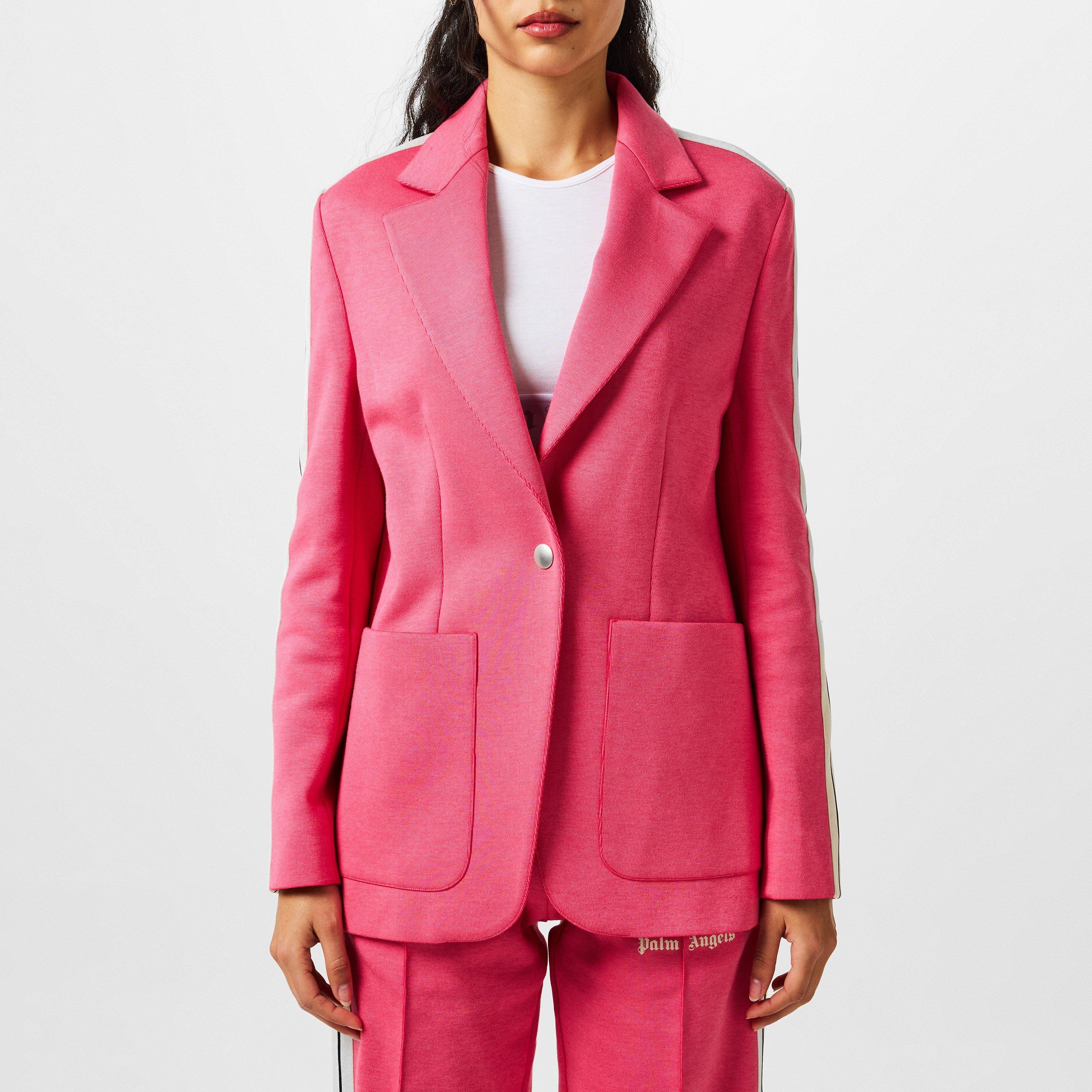 Fuchsia/White - Palm Angels - Women's Track Button Long Sleeve Blazer - 1
