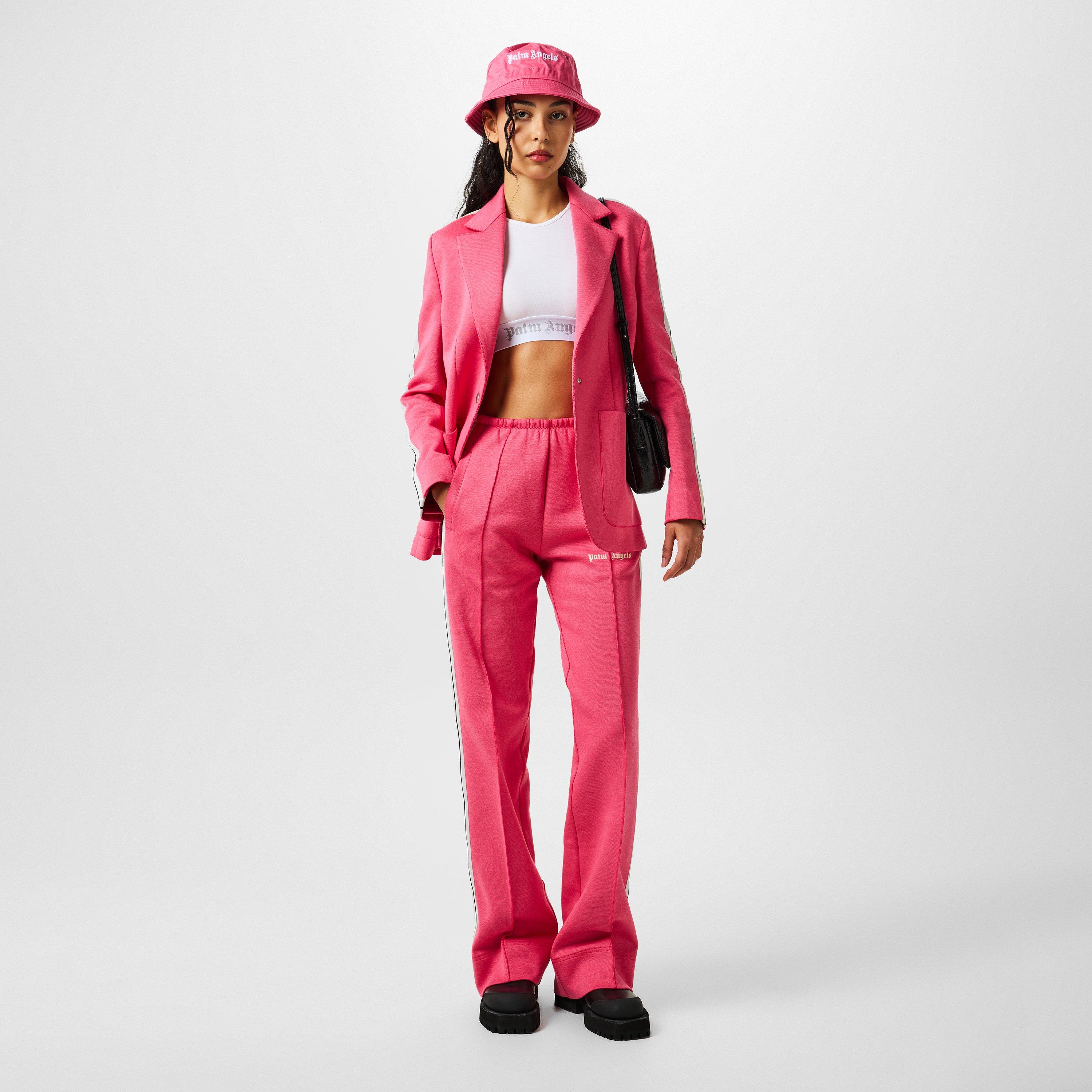 Fuchsia/White - Palm Angels - Women's Track Button Long Sleeve Blazer - 4