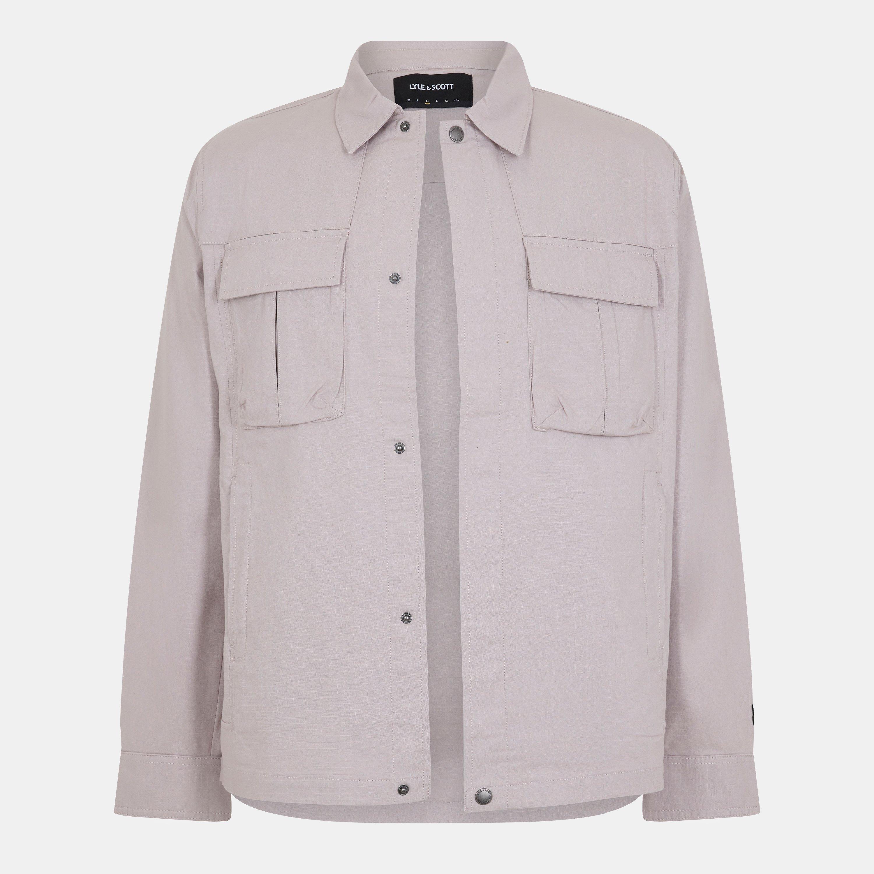Lyle And Scott Men's Ripstop Overshirt - Pale Grey - S