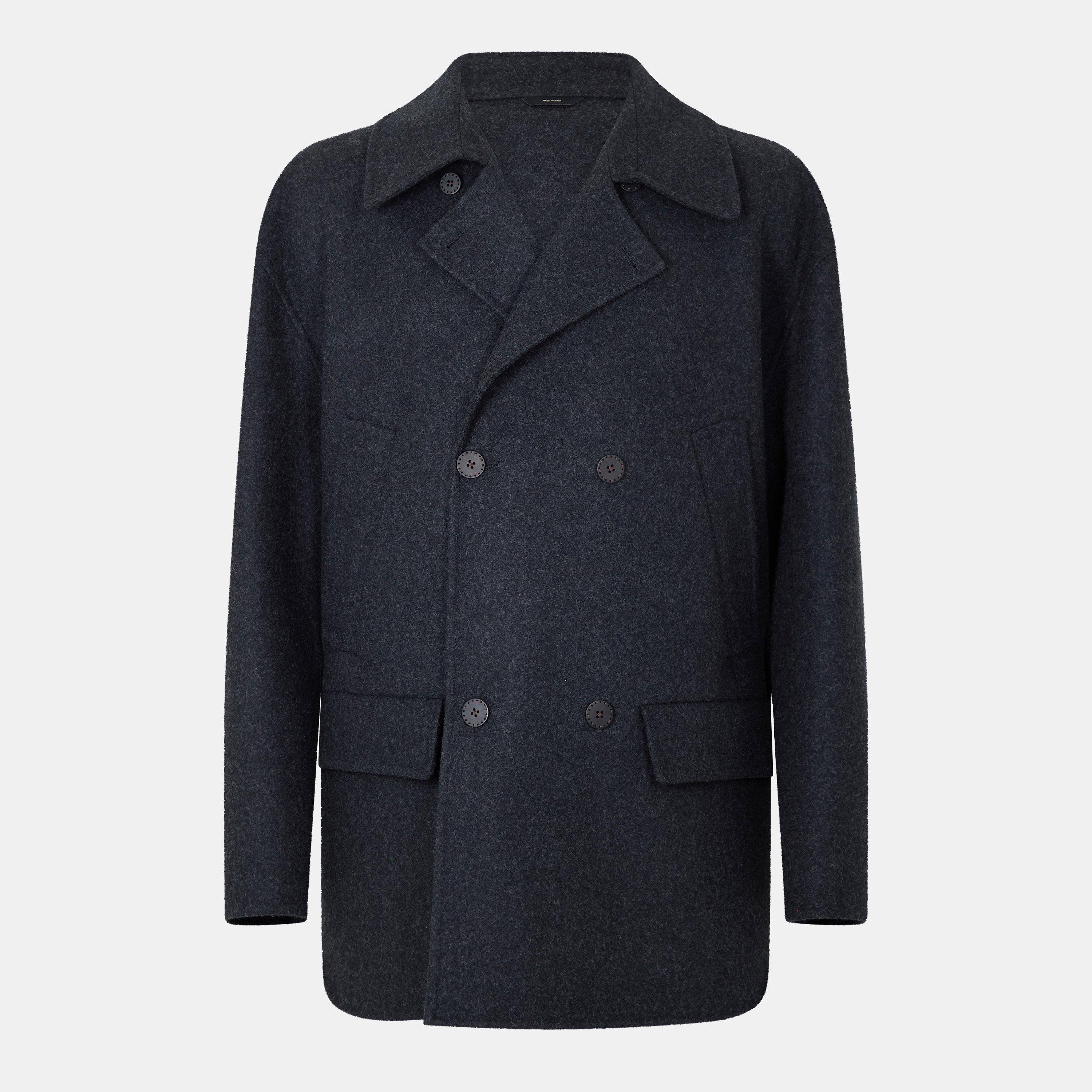 Ardesia - Fendi - Men's Double-Breasted Tailored Fit Pea Coat - 1