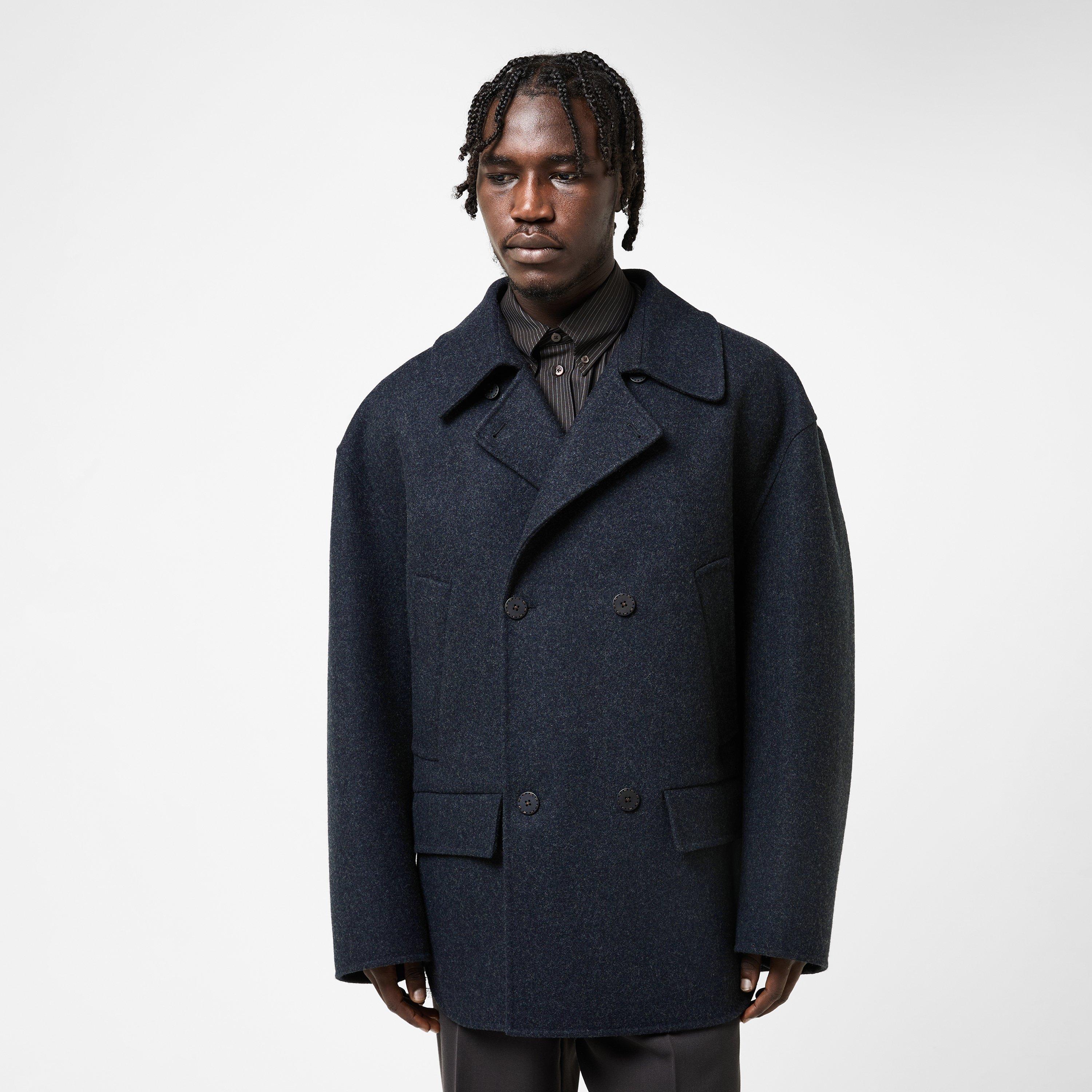  Ardesia - Fendi - Men's Double-Breasted Tailored Fit Pea Coat - 3