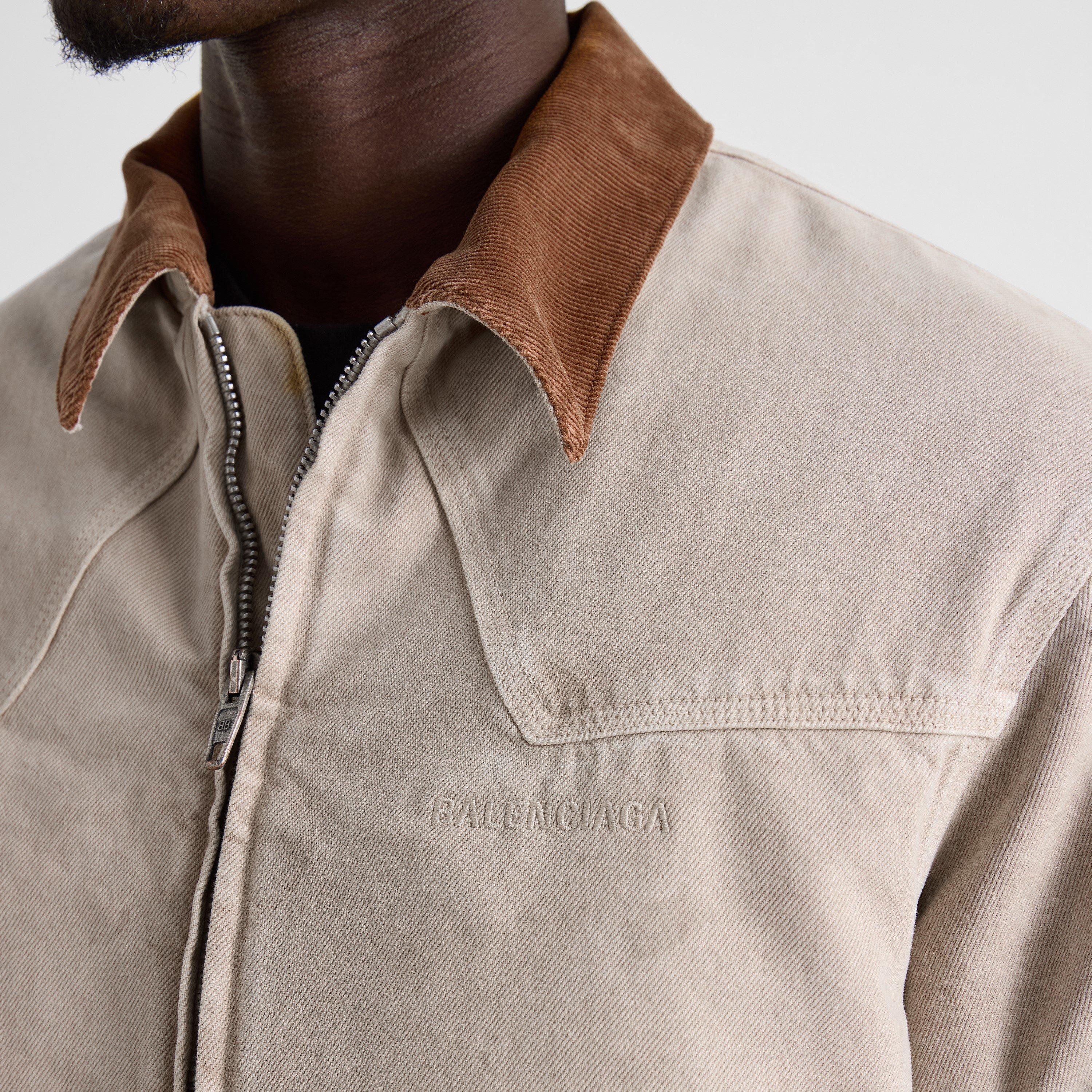 Beige - Balenciaga - Men's Workwear Oversized-Fit Cotton Denim Jacket - 5