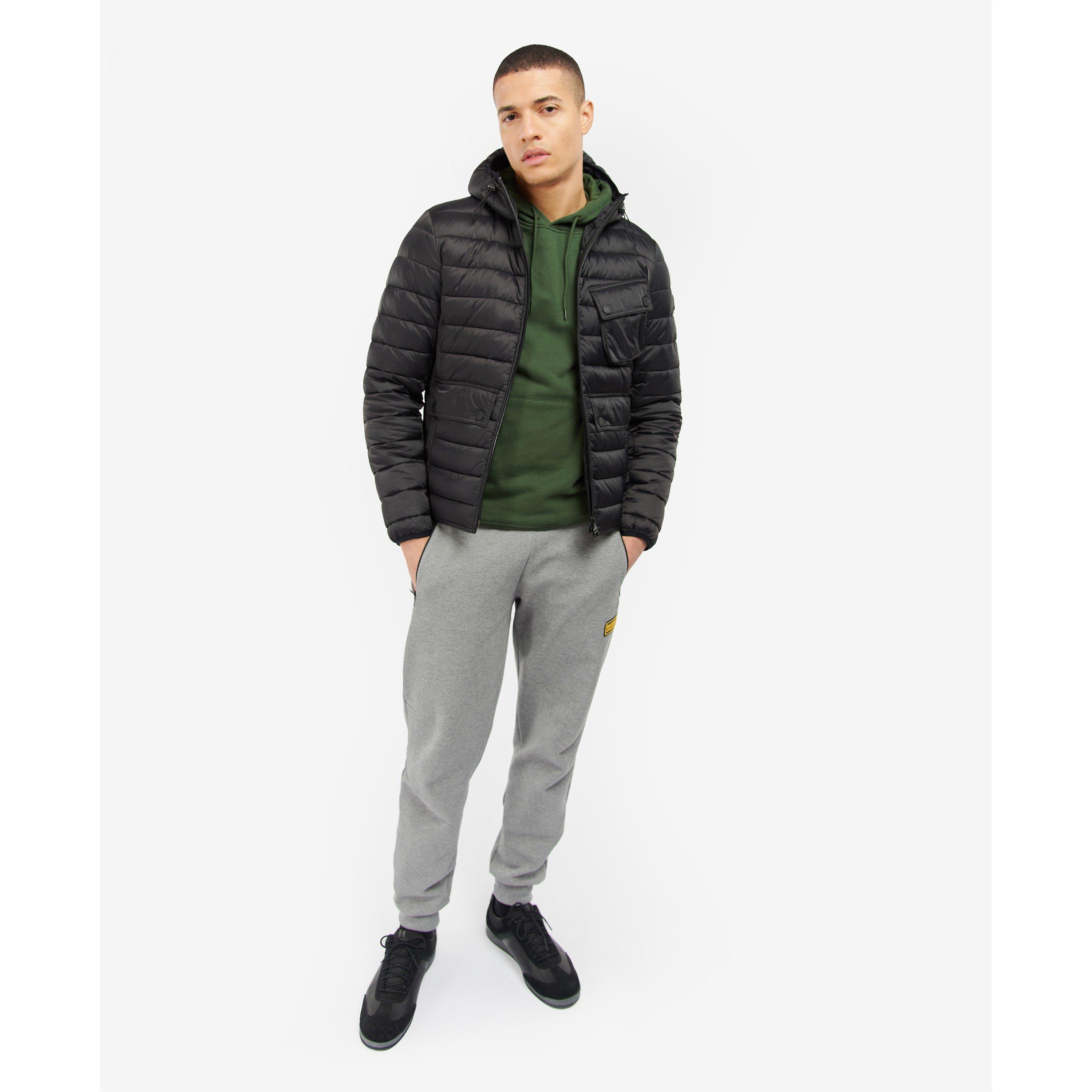 Black BK91 - Barbour International - Men's Racer Ouston Wind Resistant Long Sleeve Short Puffer Jacket - 7