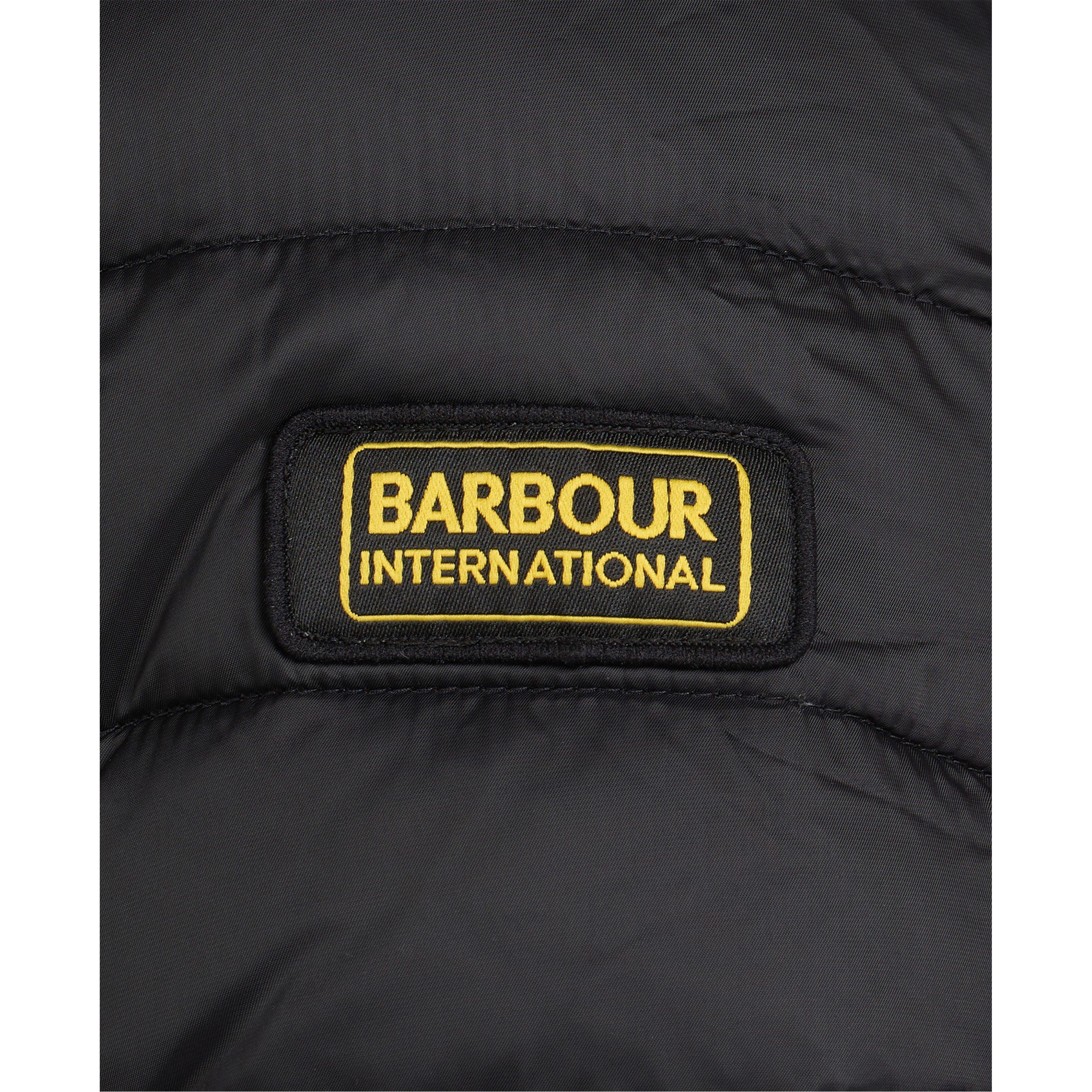 Black BK91 - Barbour International - Men's Racer Ouston Wind Resistant Long Sleeve Short Puffer Jacket - 8