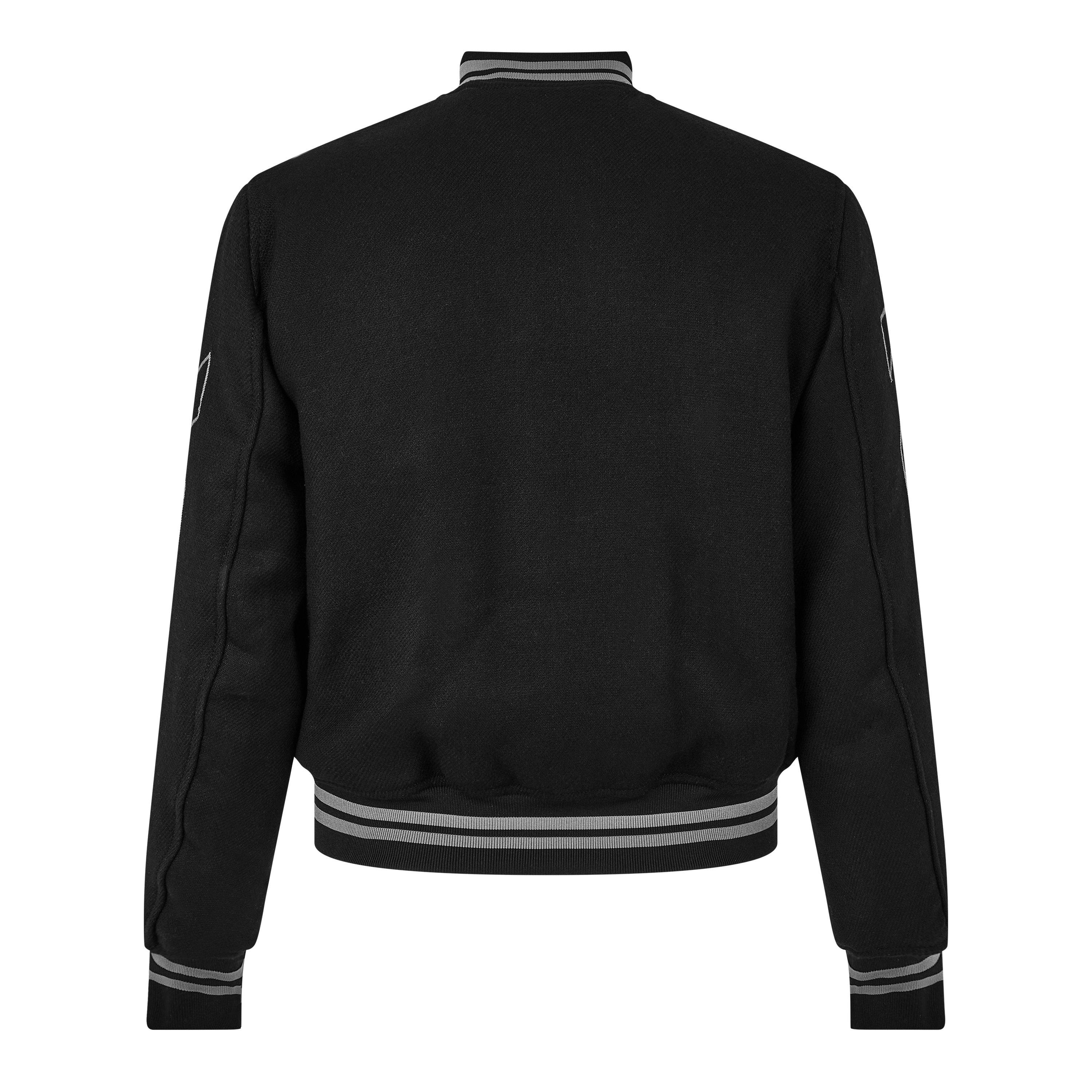 Black - Off White - Men's Off-White Wool Varsity Jacket - 6