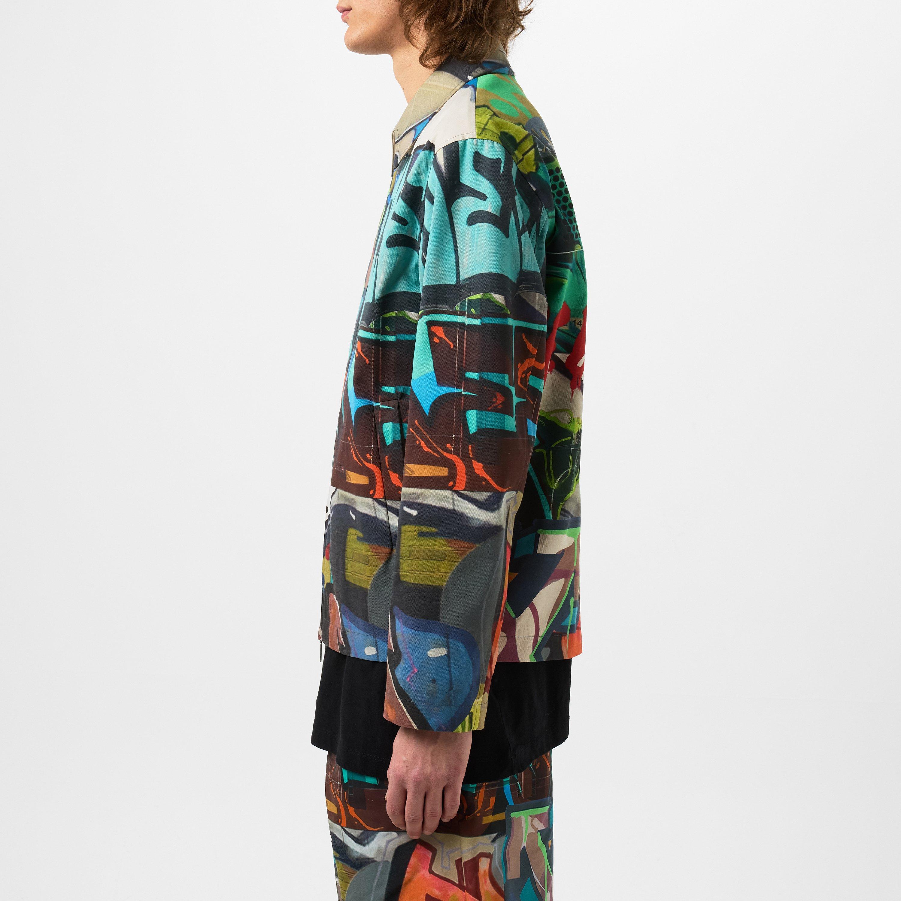 Ben/Multi - Off White - Men's Harrington Jacket, Multicoloured Graphic Print - 2