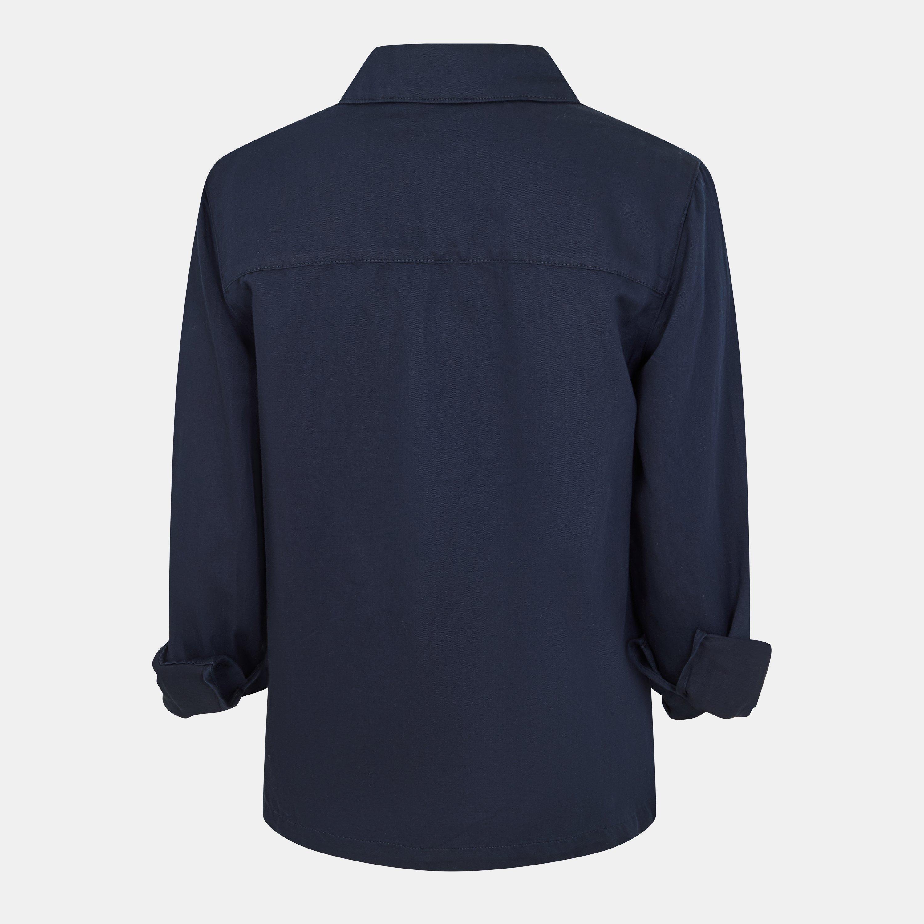 Mørkeblå - Lyle and Scott - Linen Blend Overshirt - 2