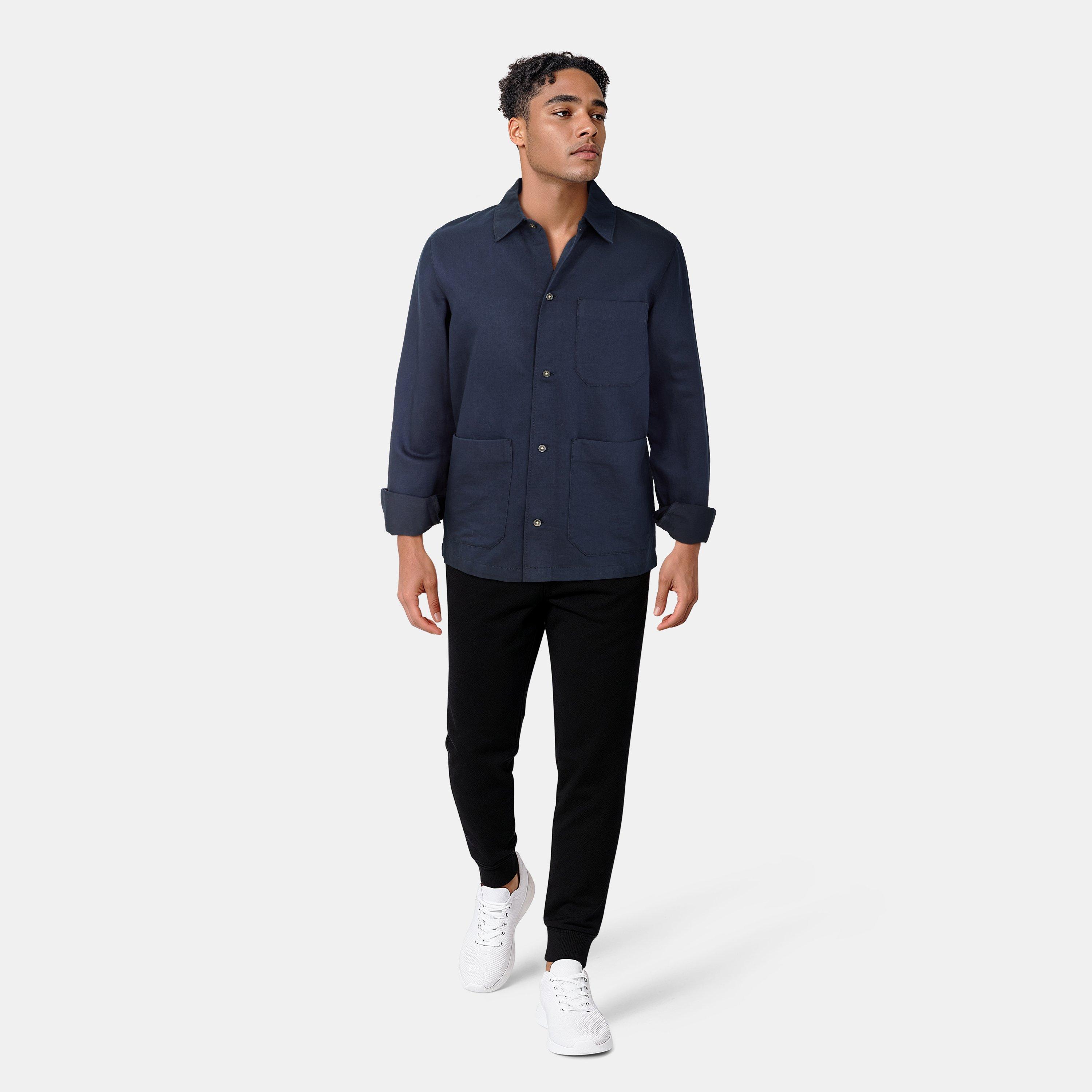 Mørkeblå - Lyle and Scott - Linen Blend Overshirt - 6
