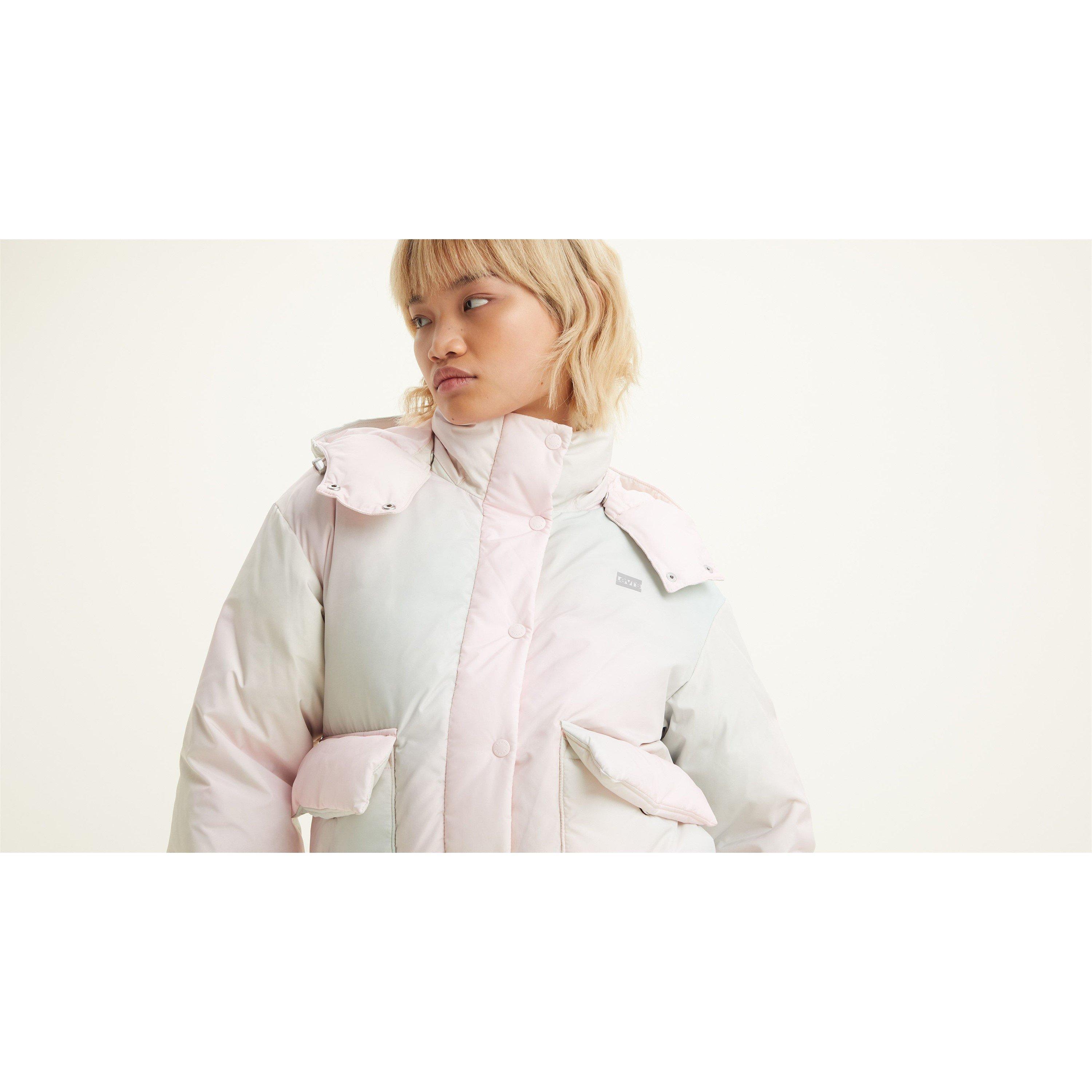 Blur Dutch - Levis - Women's Levi's Cropped Hooded Long Sleeve Down Short Puffer Jacket - 4