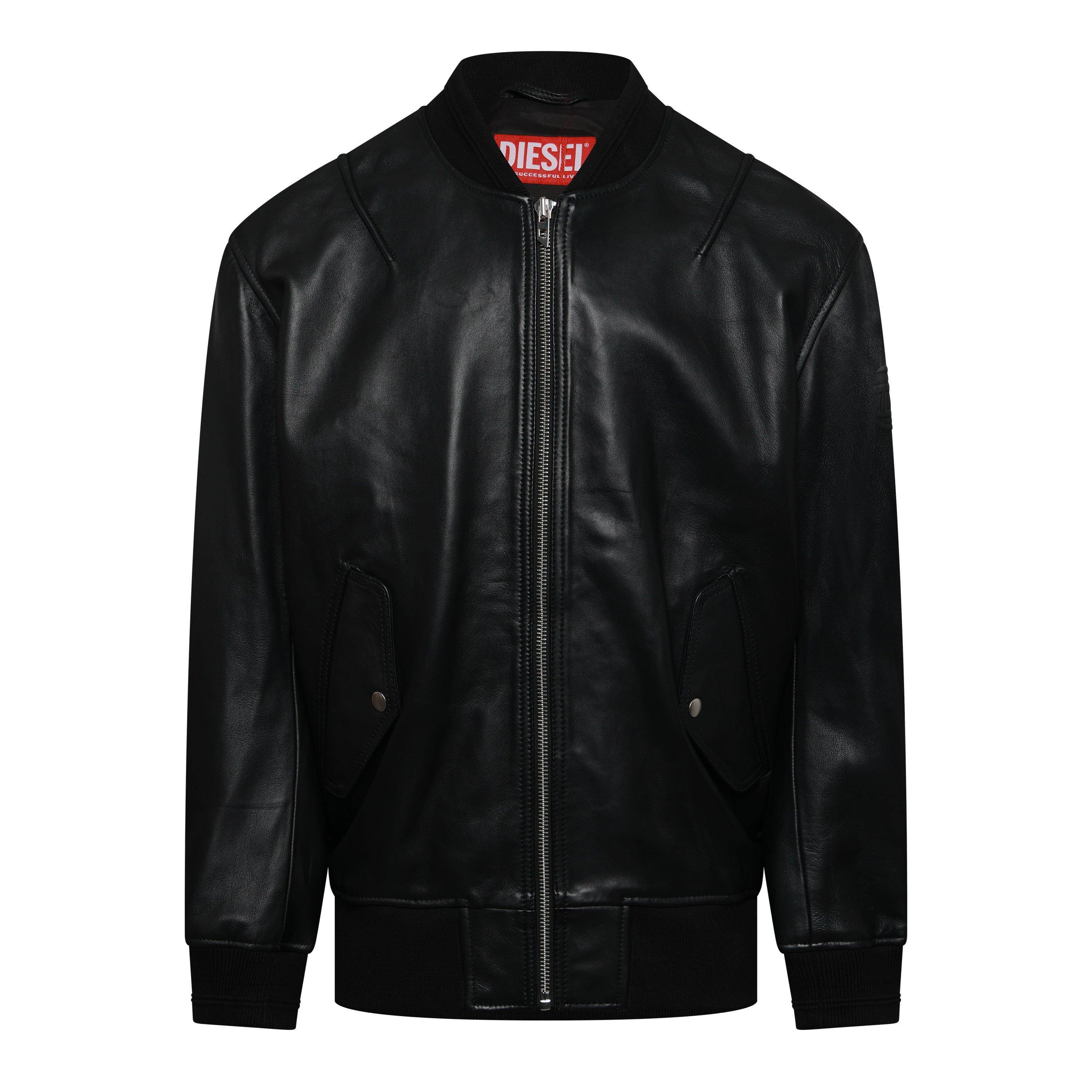 Black Black B - Diesel - Men's L-Pritts-New Leather Jacket - 1