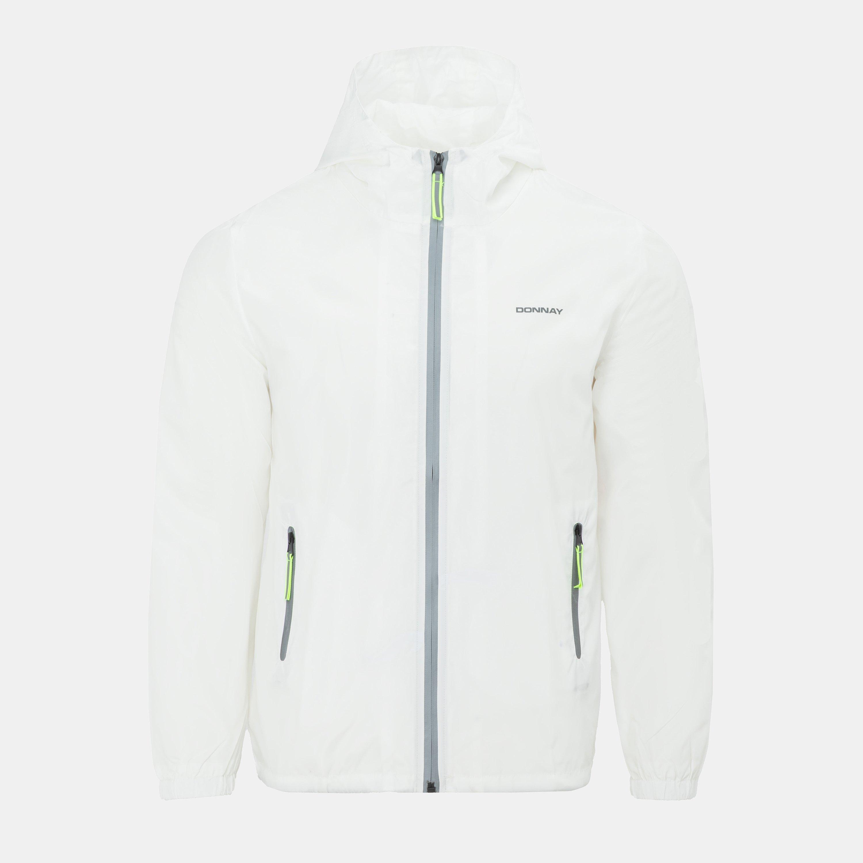 Donnay Men's Lightweight Waterproof Windbreaker - White - Small