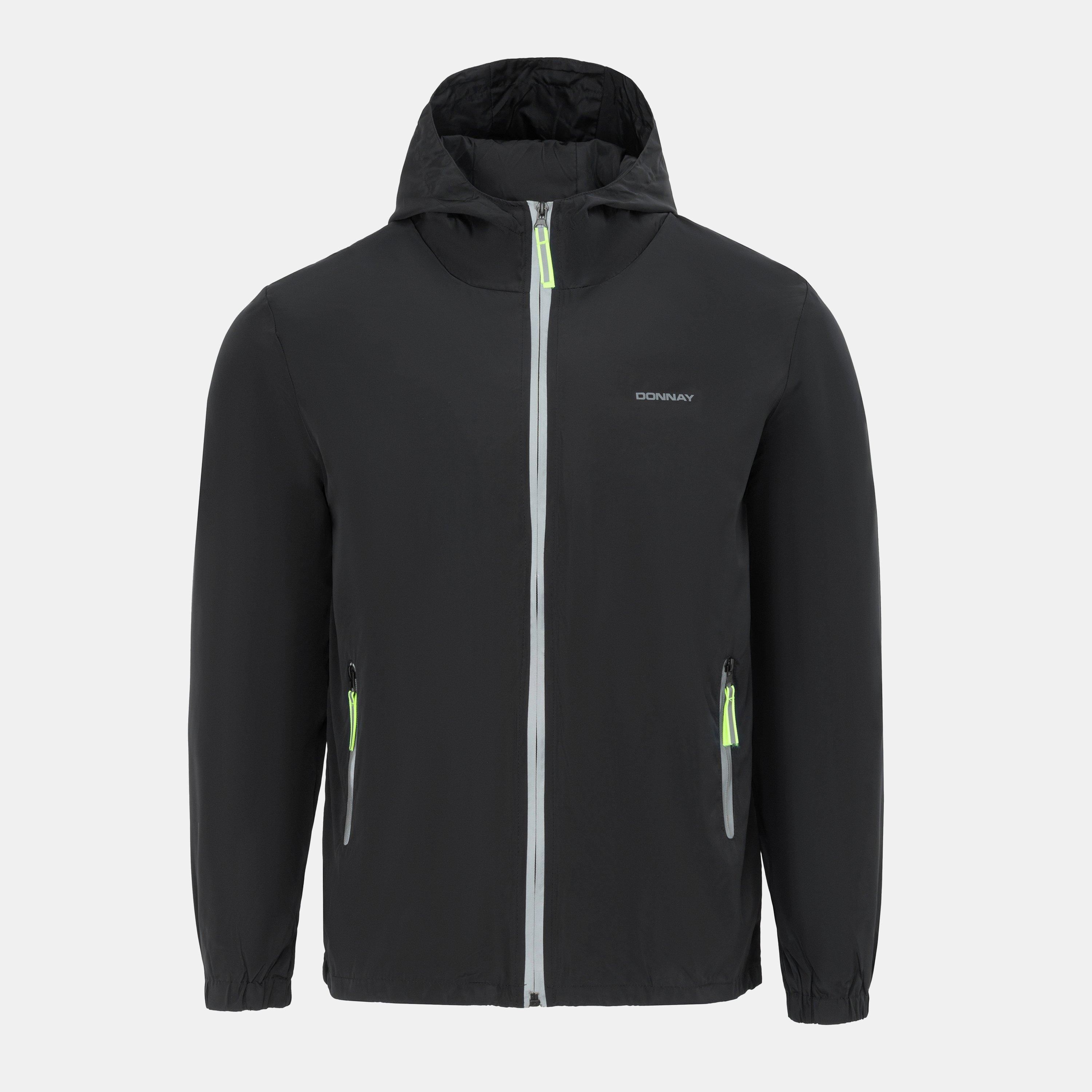 Donnay Men's Black Lightweight Waterproof Windbreaker - Small