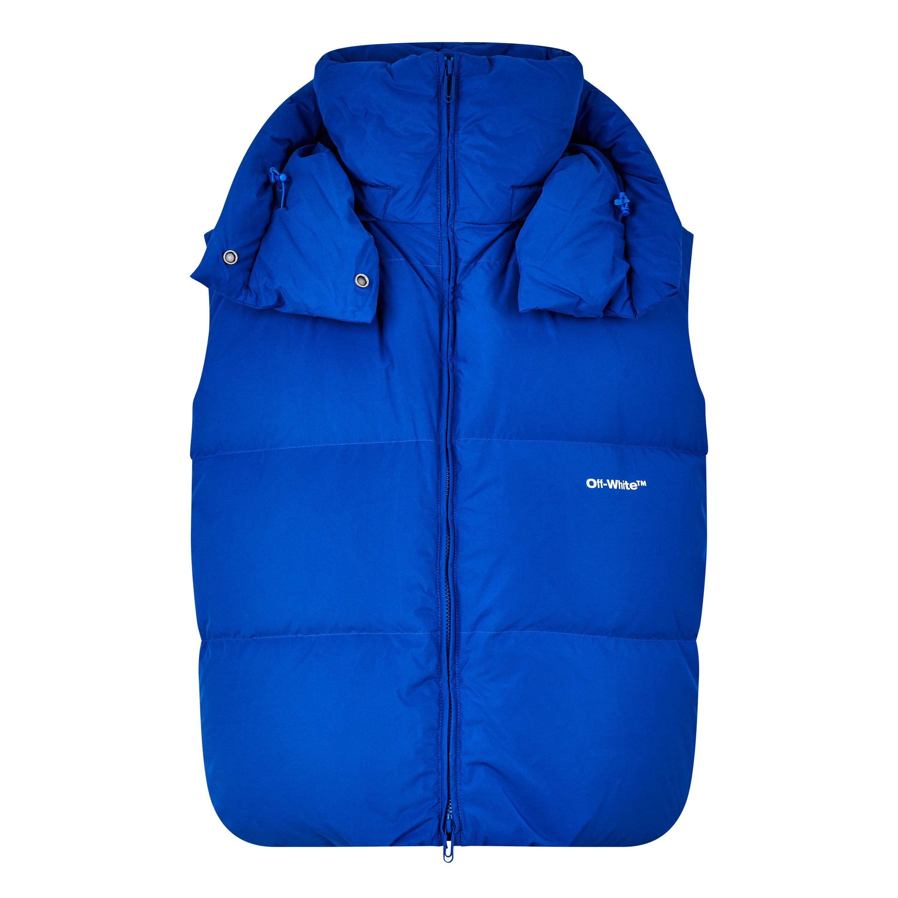 Peacock/White - Off White - Men's Off-White Bounce Down Hooded Short Puffer Jacket - 1