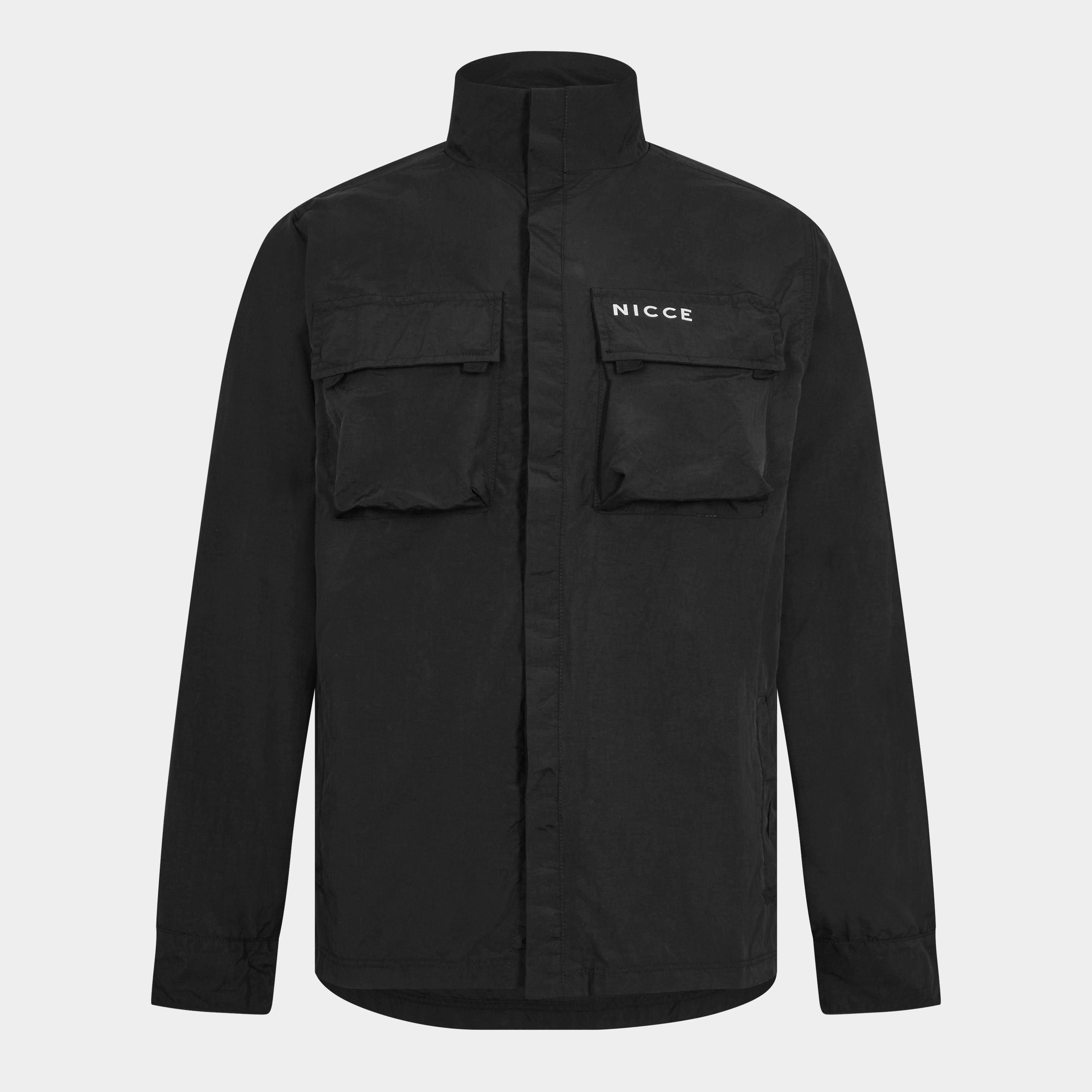Black - Nicce - Men's Statlo Structured Utility Overshirt - 1