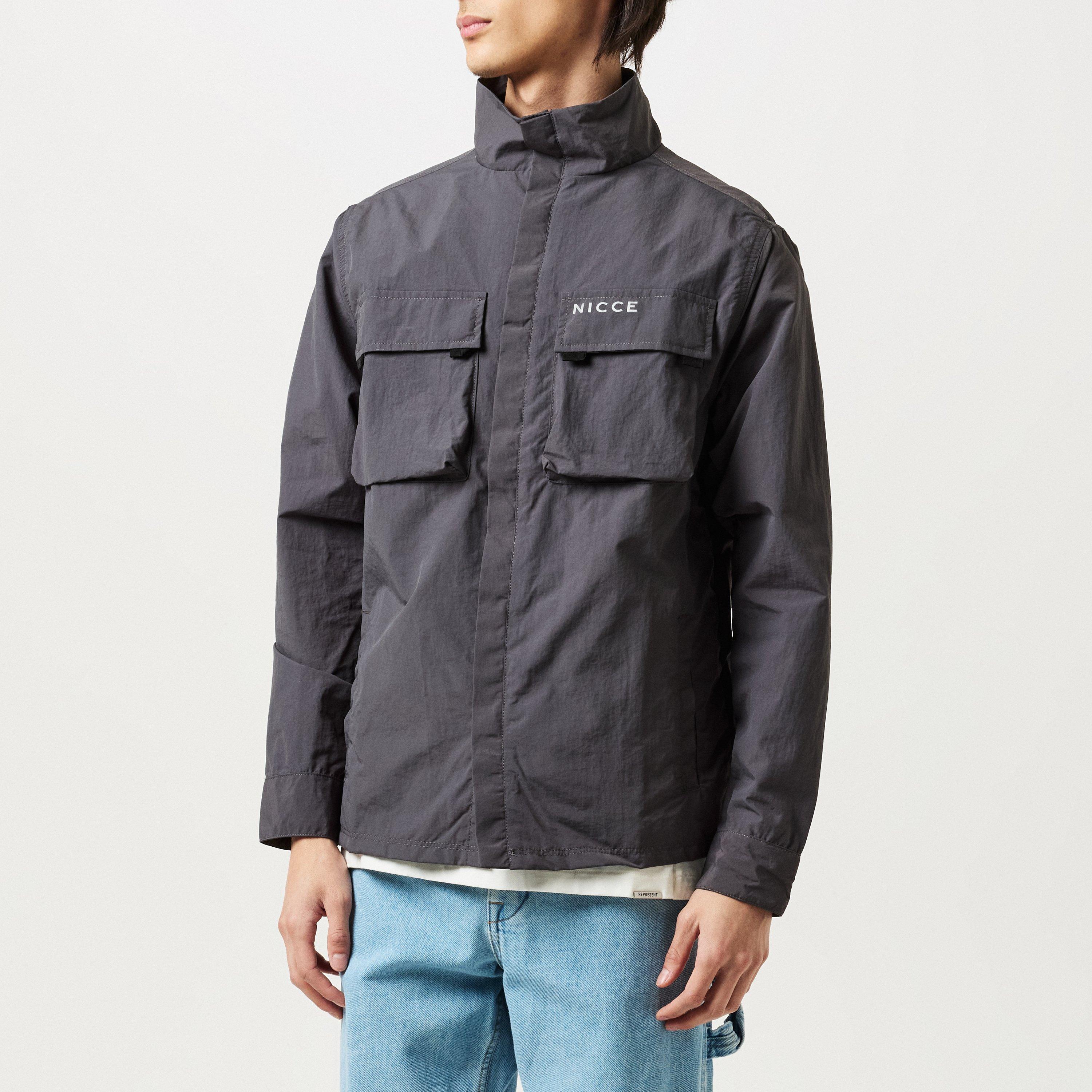 Nicce Men's Statlo Long Sleeve Stand Collar Overshirt | Sports Direct