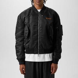 Off White Orange Gradient Bomber Jacket