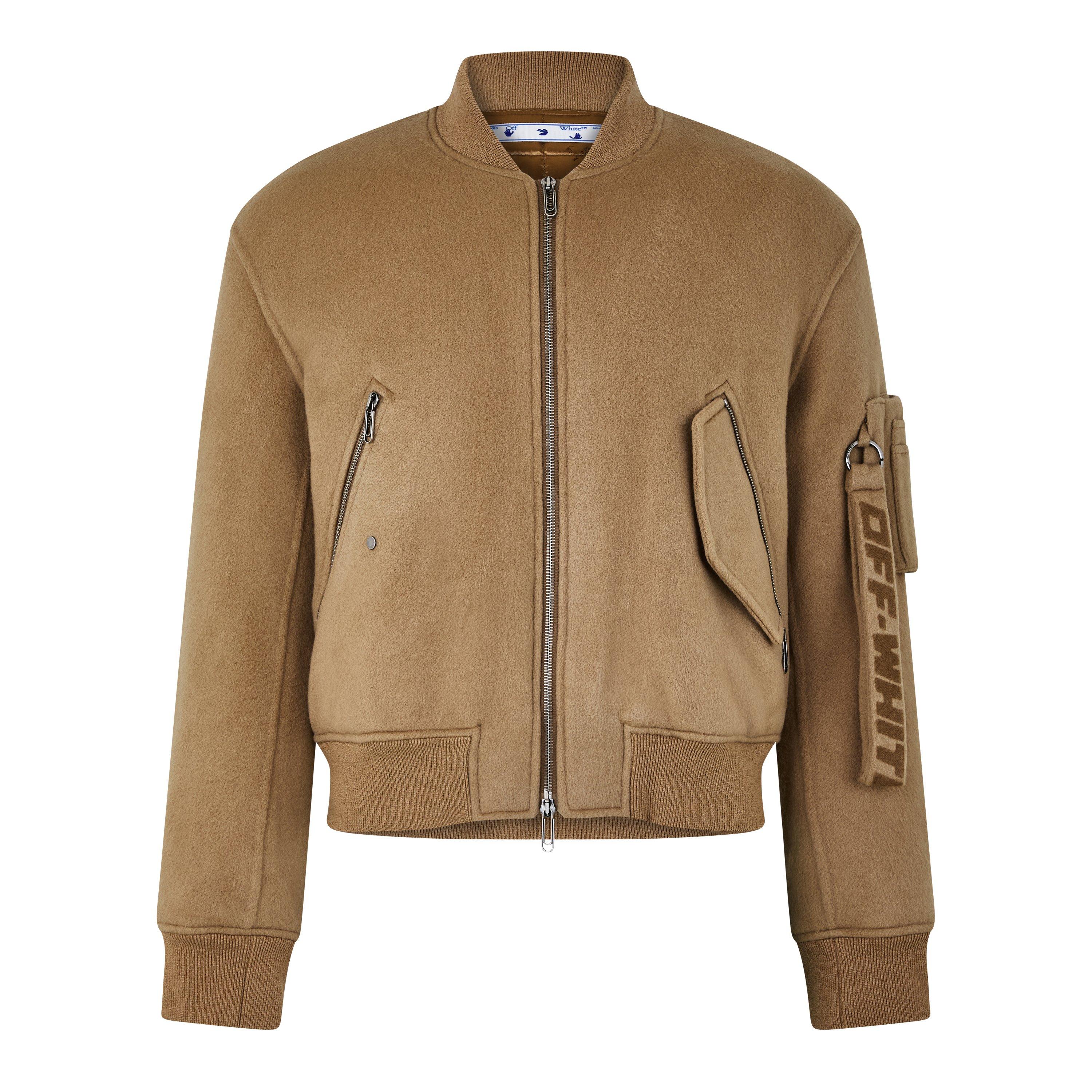 Camel - Off White - Men's Lightweight Zip Bomber Jacket - 1