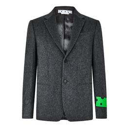 Off White Logo Patch Single-Breasted Blazer
