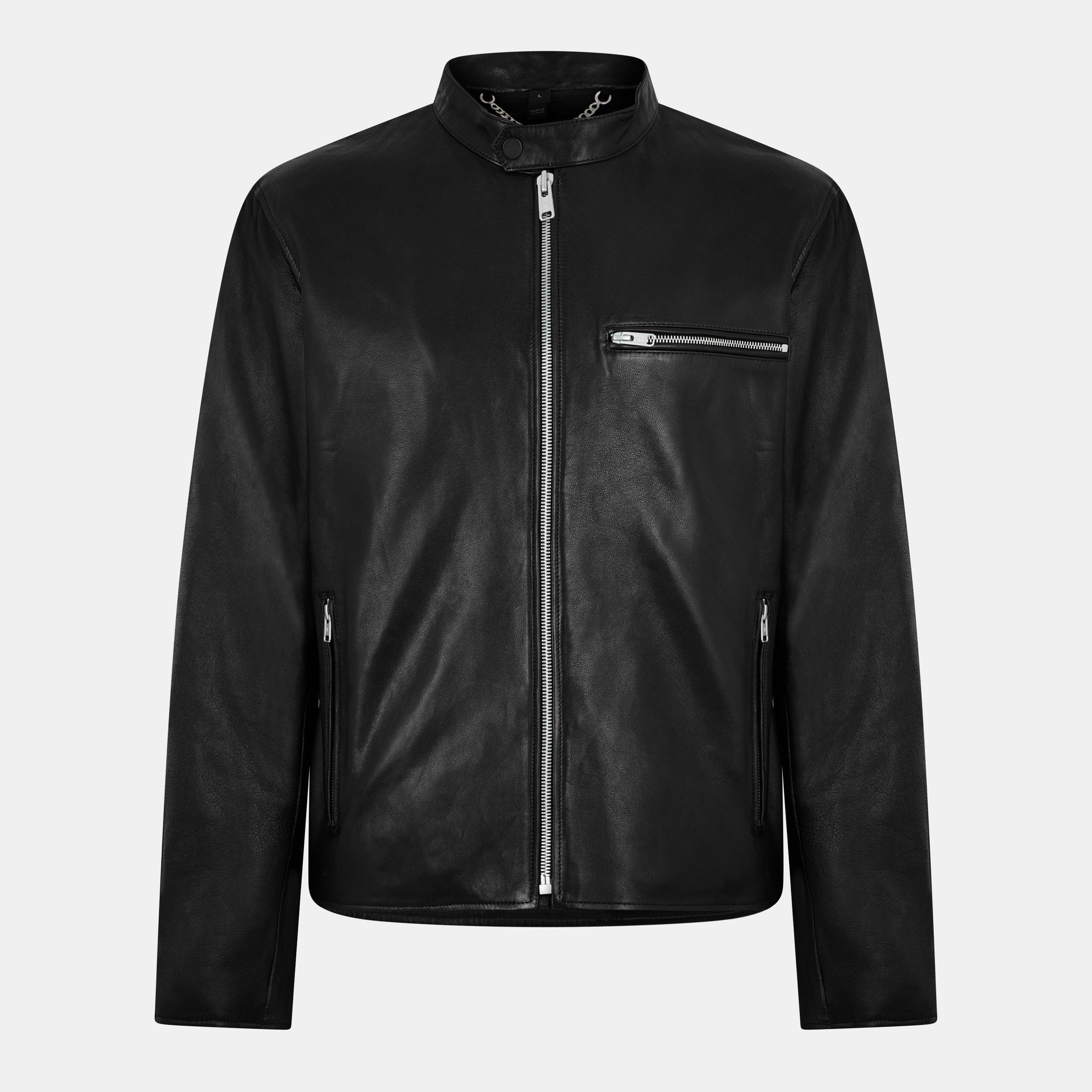 Belstaff Men's Track Racer Leather Tailored Fit Jacket - Black - S