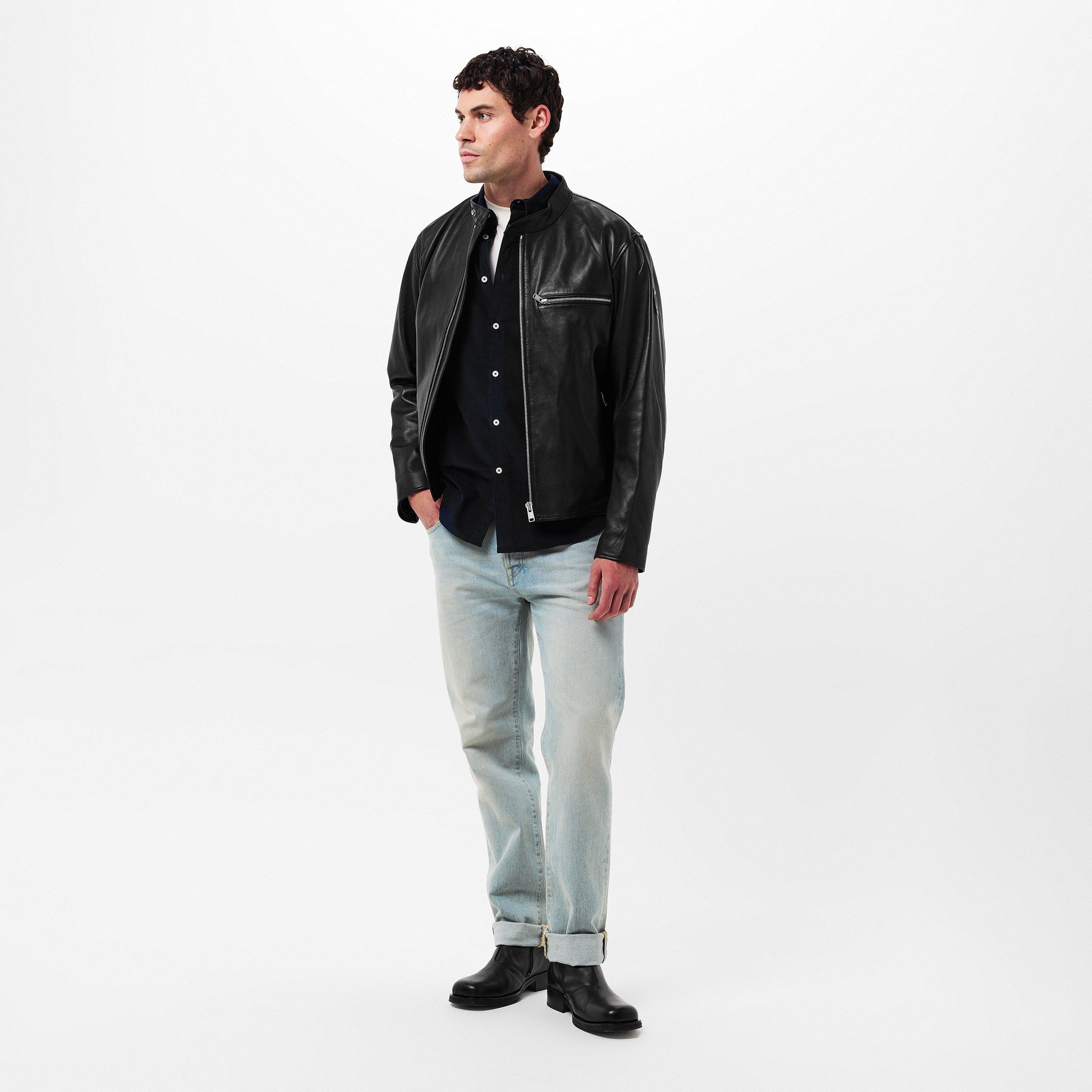 Black - Belstaff - Men's Track Racer Leather Tailored Fit Jacket - 6