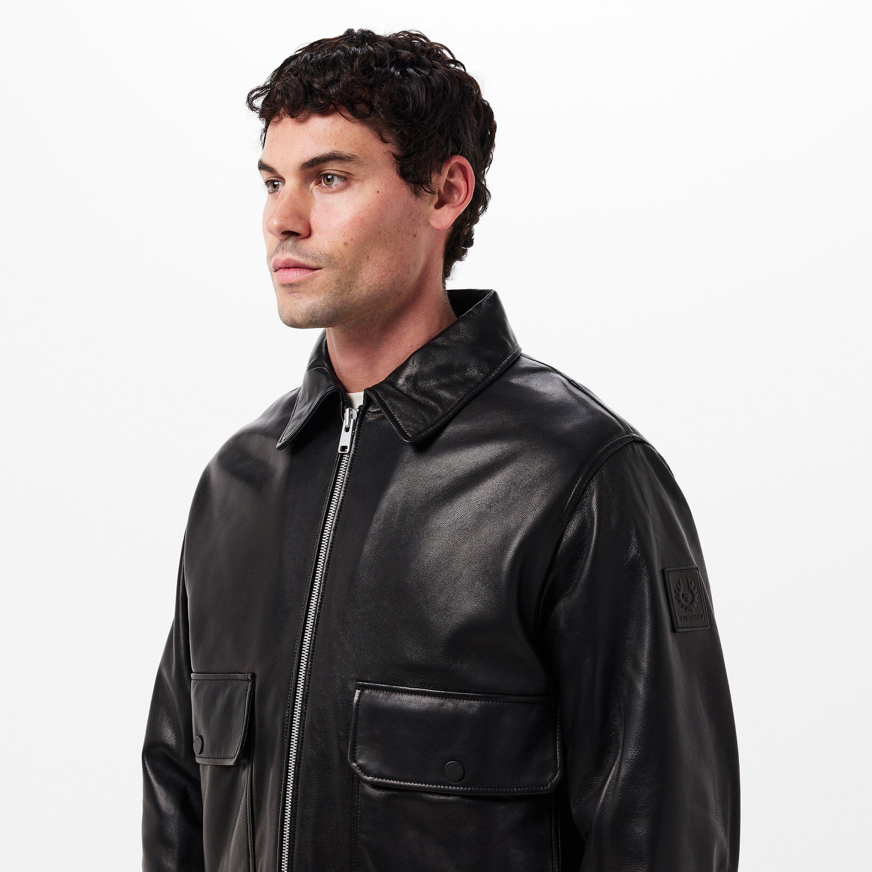 Black - Belstaff - Men's Pilot Leather Jacket - 5
