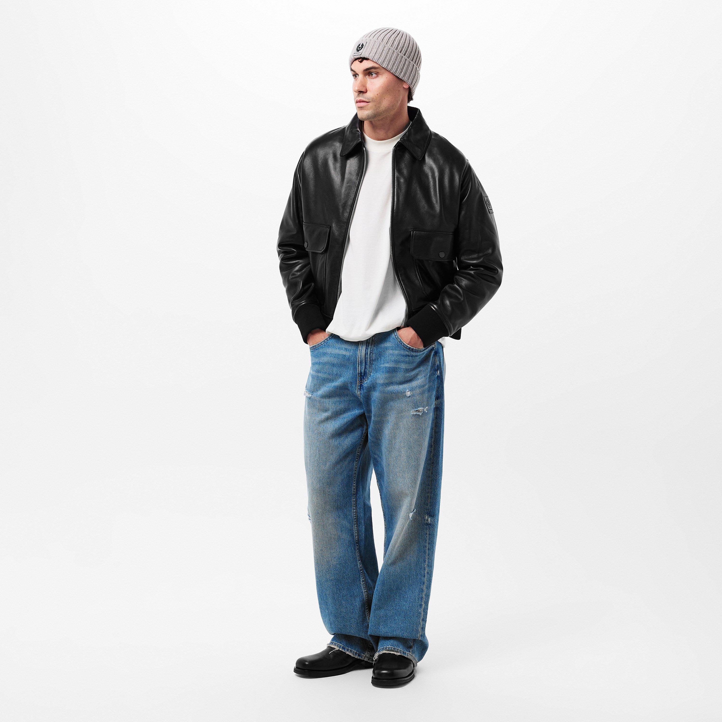 Black - Belstaff - Men's Pilot Leather Jacket - 6