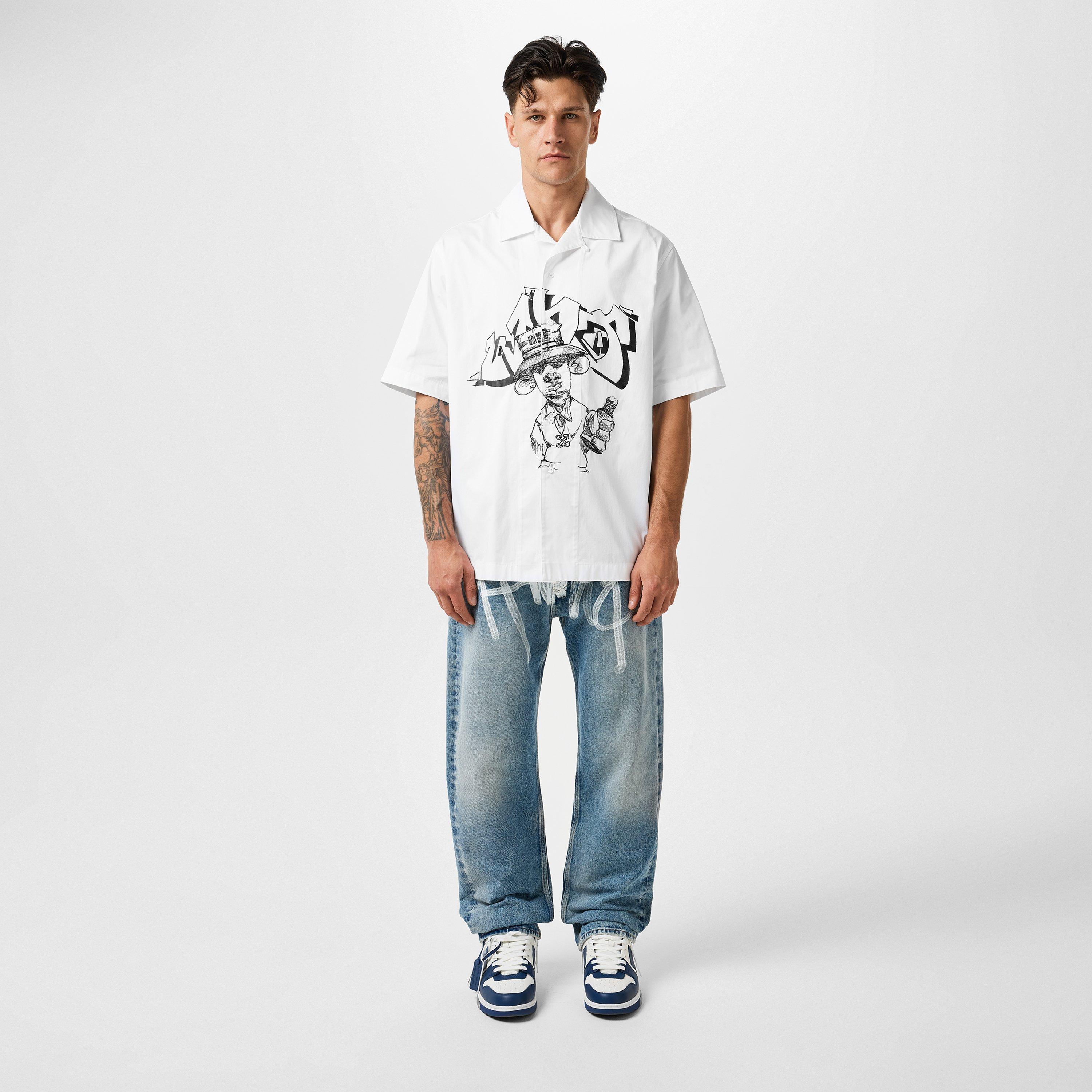 Blanco - Off White - Men's Graff Freestyle P Graphic Print Overshirt - 4